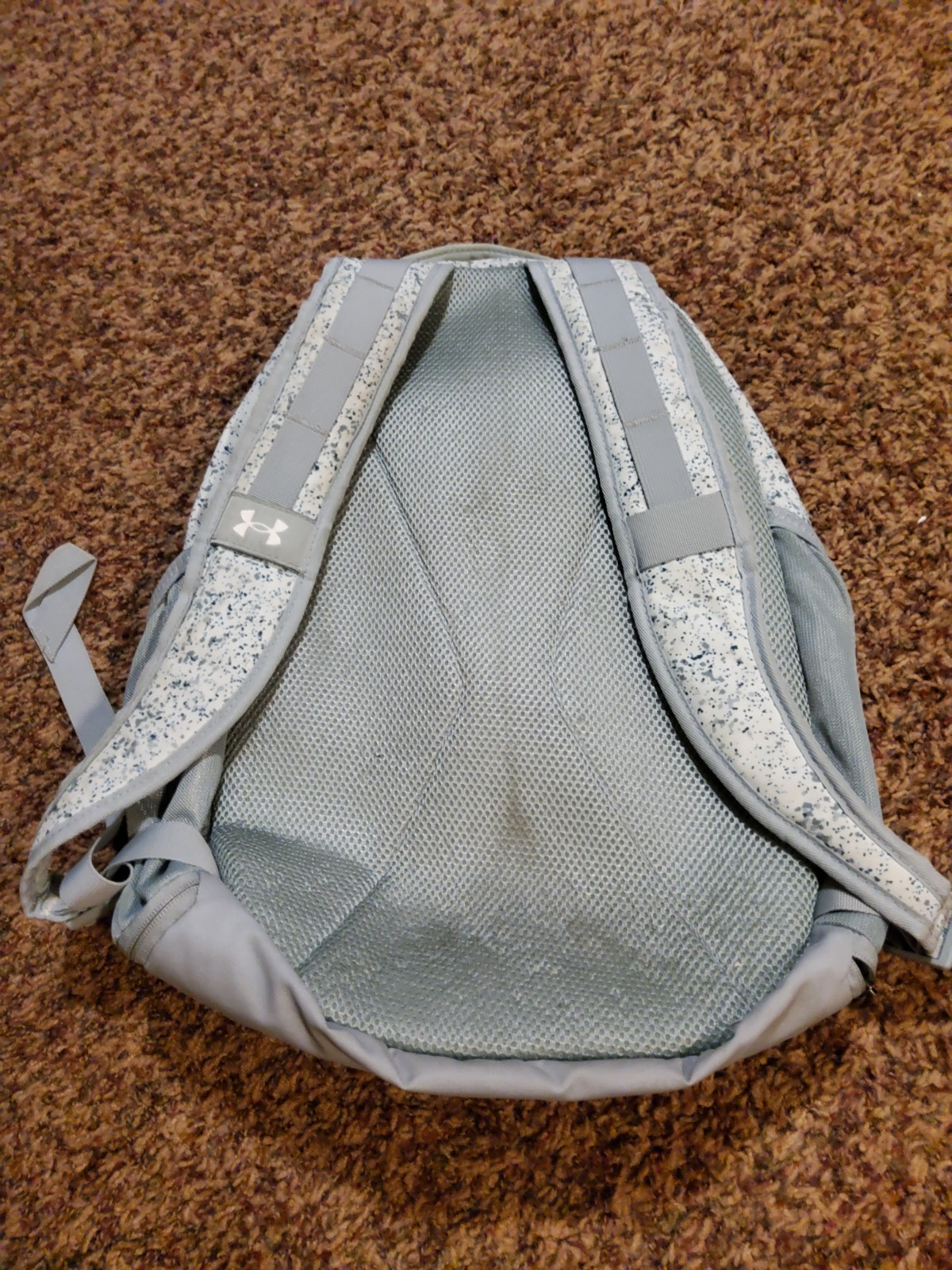 Under Armour Hustle 5.0 Backpack UA Storm White/Light Gray Speckled Laptop Bag