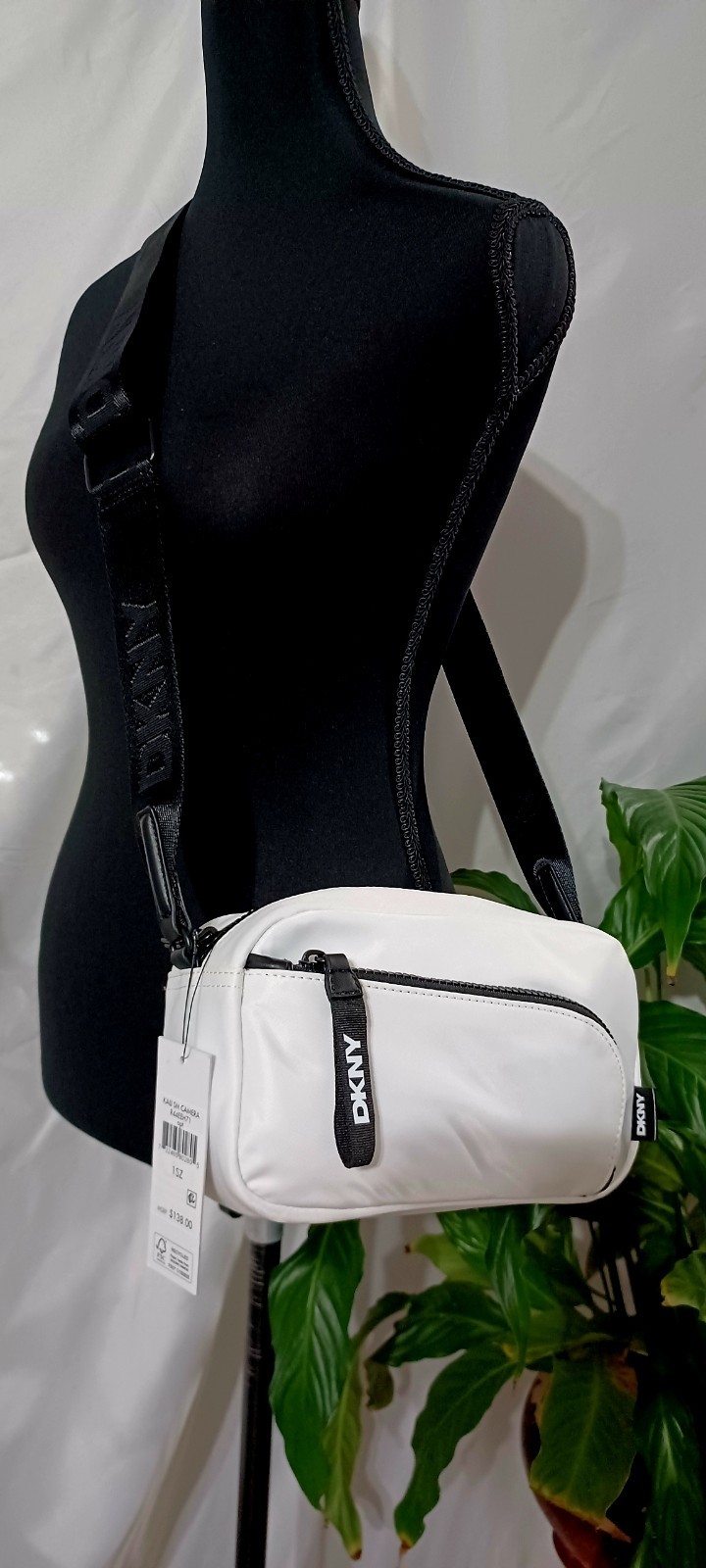 NWT DKNY Camera White and Black Crossbody Bag