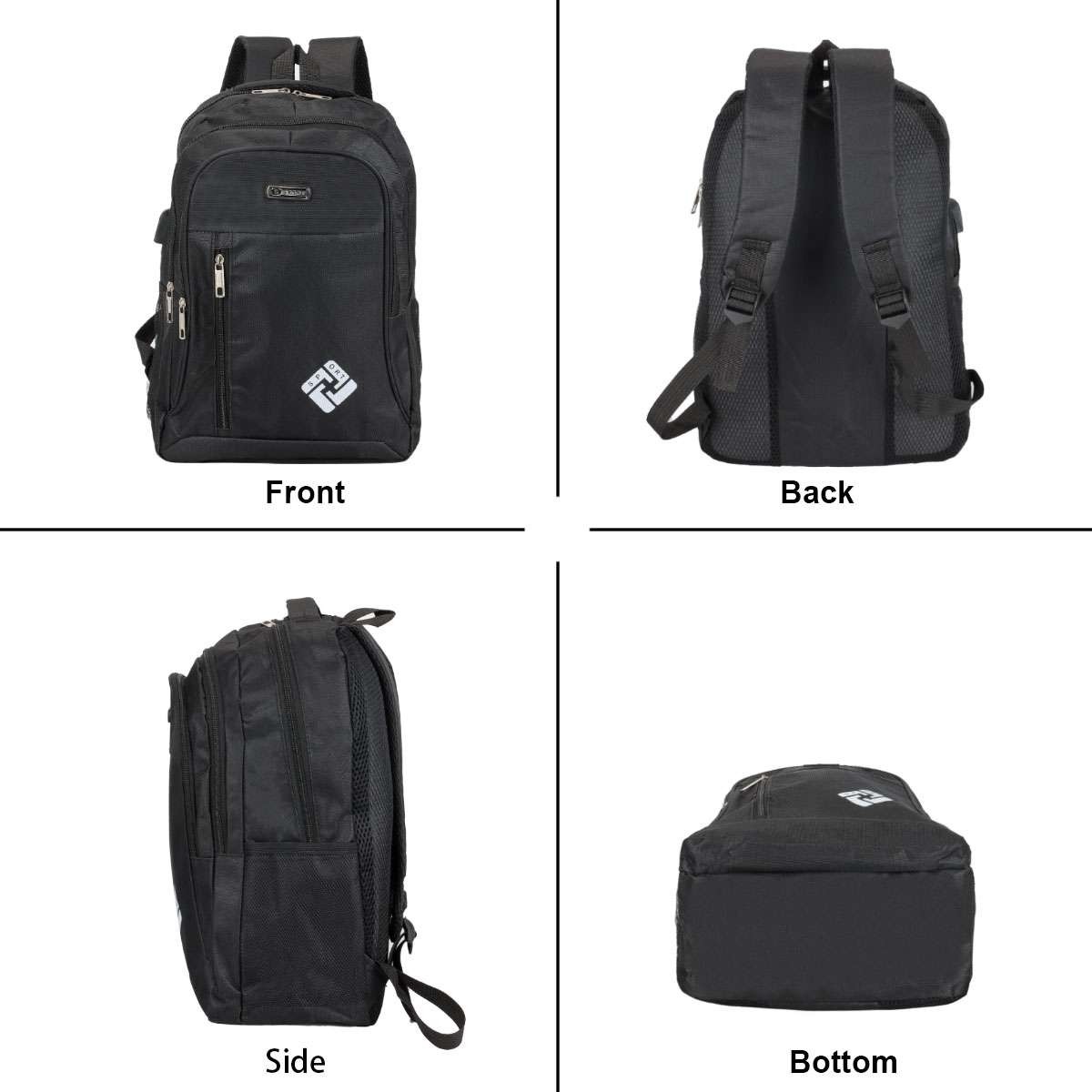 17inch Large Laptop Backpack Waterproof Business Travel Bag w/ USB Charge Port