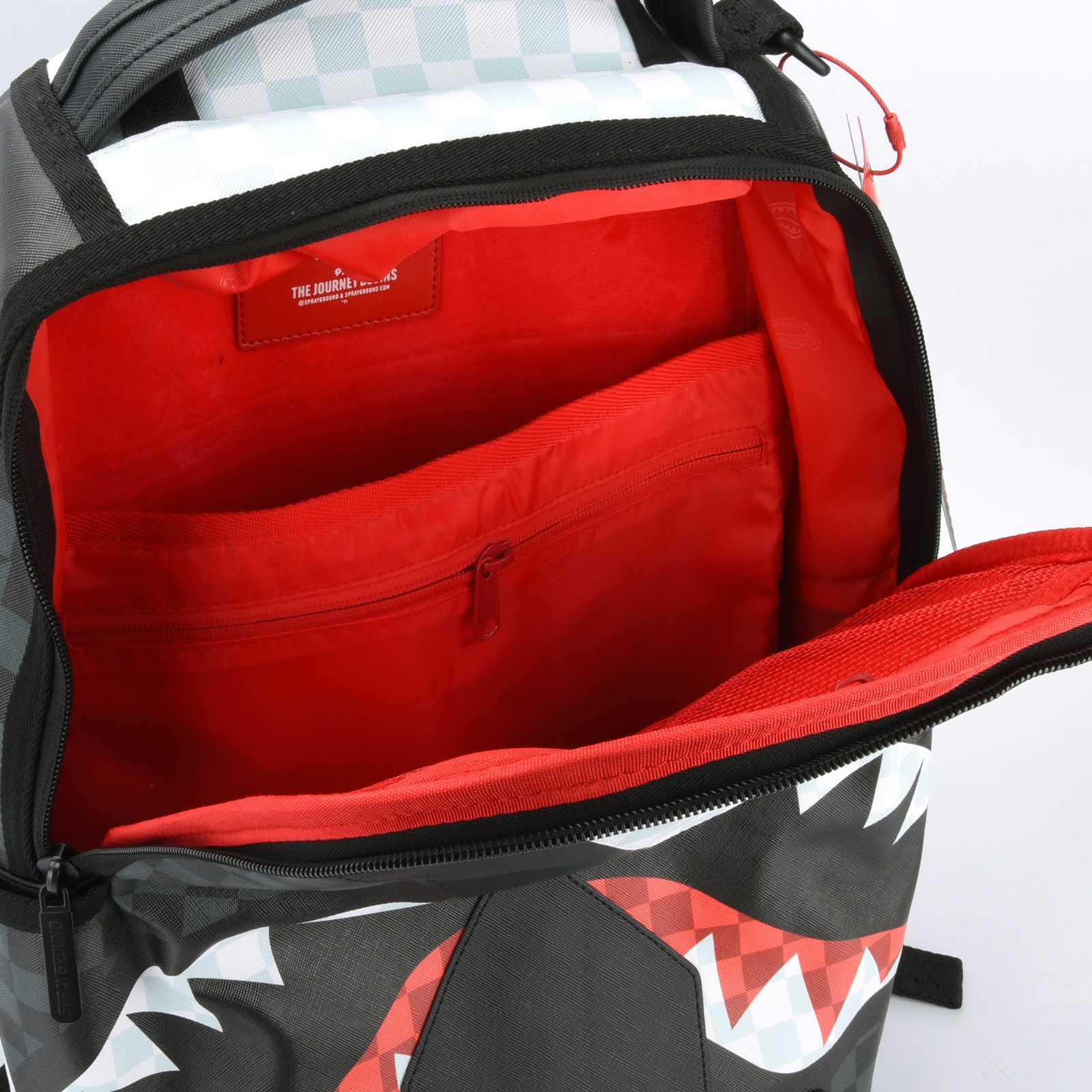 Sprayground Shark Triple Decker Heir To The Throne Backpack Unisex Plaid Black