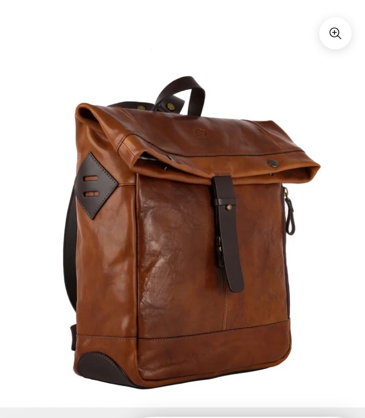Chiarugi Italian Leather Backpack Brown Luxury Tuscan Work Travel Laptop Durable