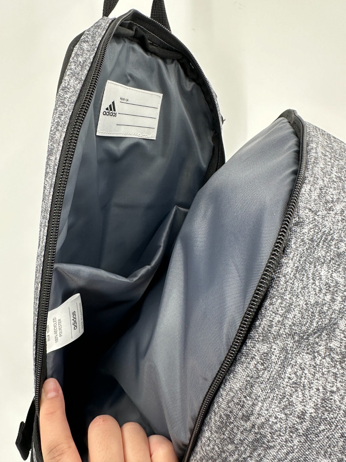 adidas Prime Sling Backpack Heather Gray Large School Bag Fits Laptop/Tablet Boy