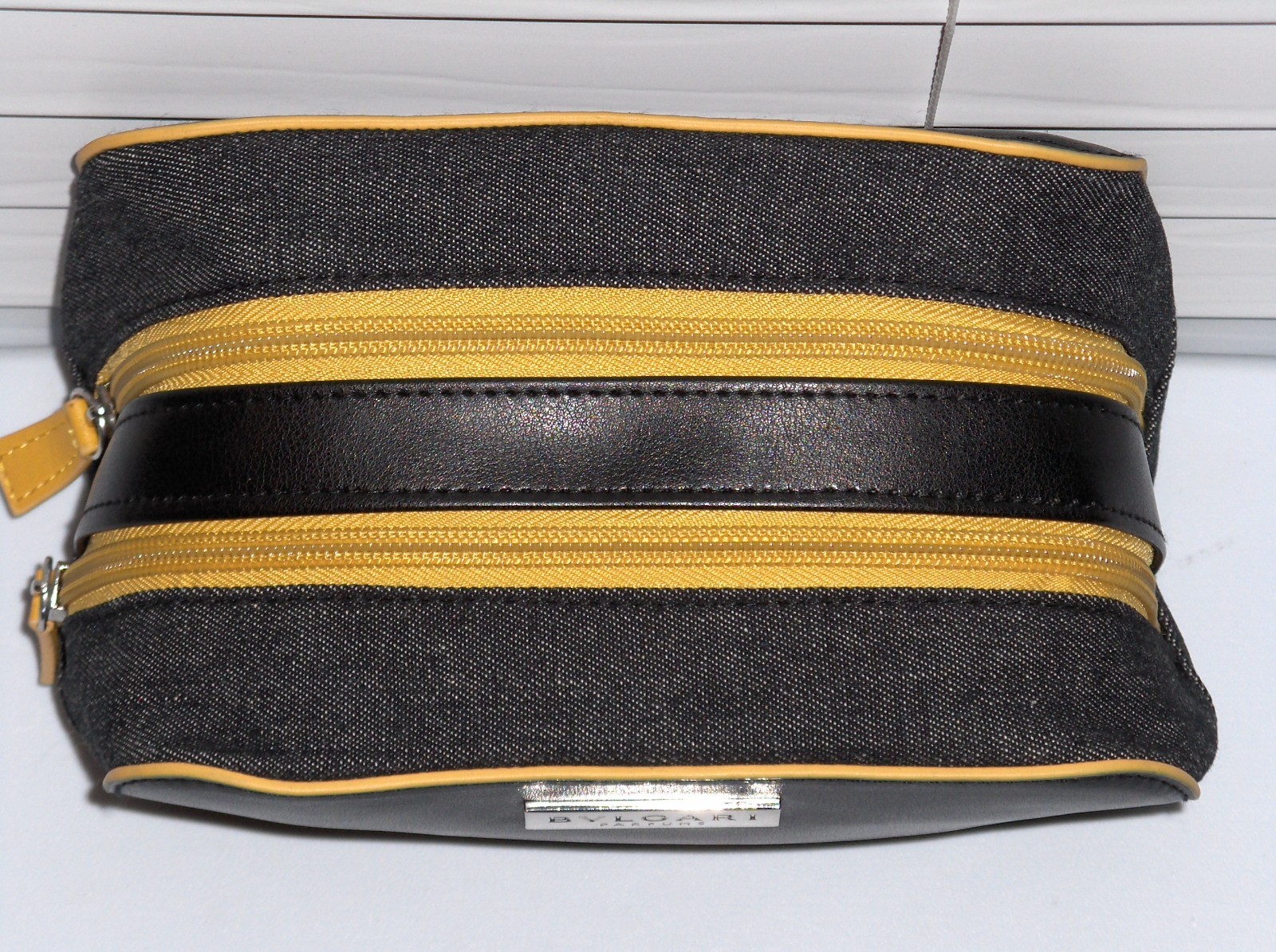 BVLGARI FRAGRANCES Unisex Zip Toiletry Shave Travel Kit Make up Bag, BLACK, New