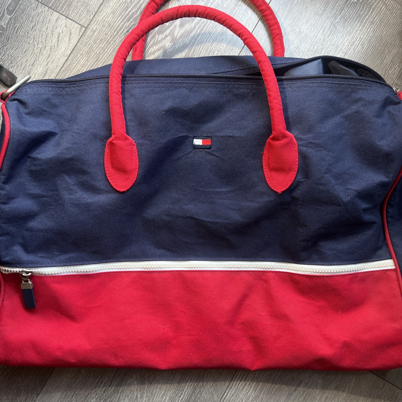 Tommy Hilfiger Duffle Bag w/ Strap Color Red/White/Blue Travel Carry-On Luggage
