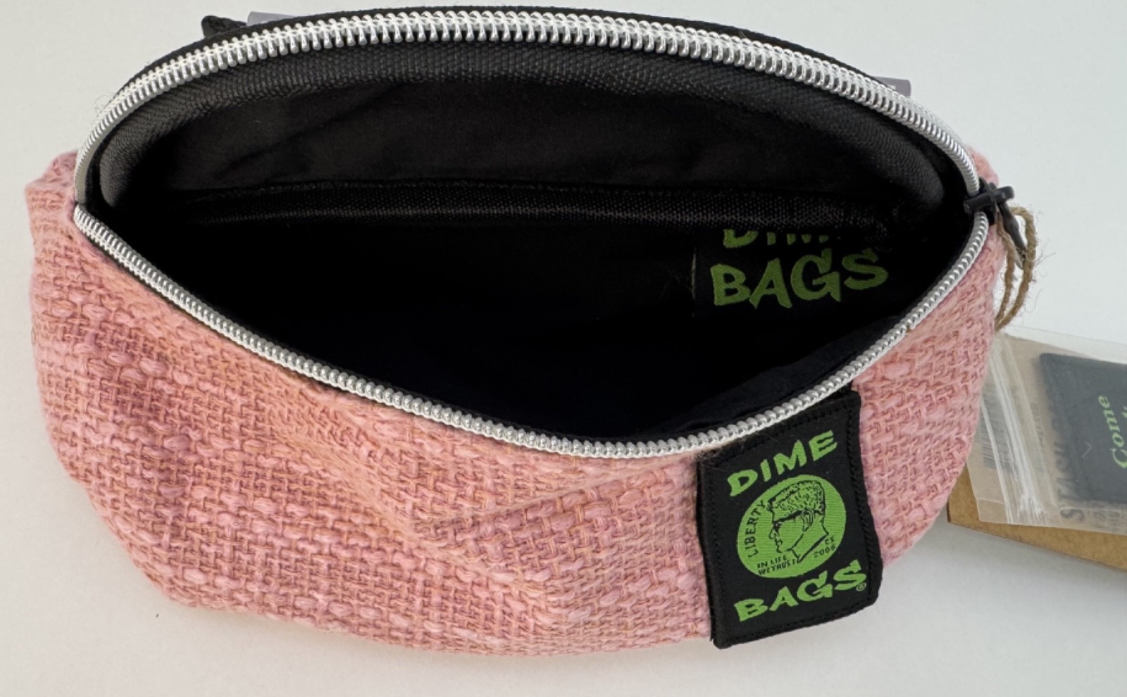 Dime Bags Pink Stash Pack Smell Proof Fanny Pack Hemp Fabric Carbon Lined