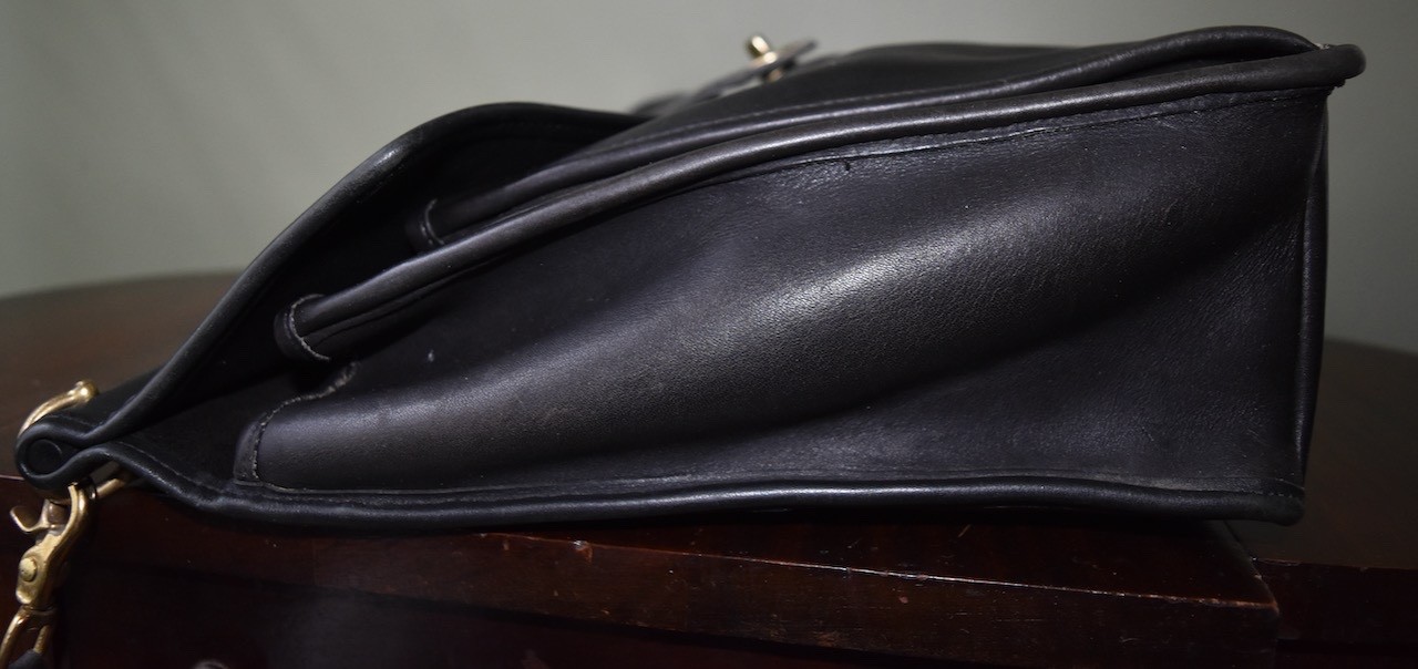 VTG Coach Beekman Brief Bag Briefcase Laptop Bag Black Leather Strap 5266 USA