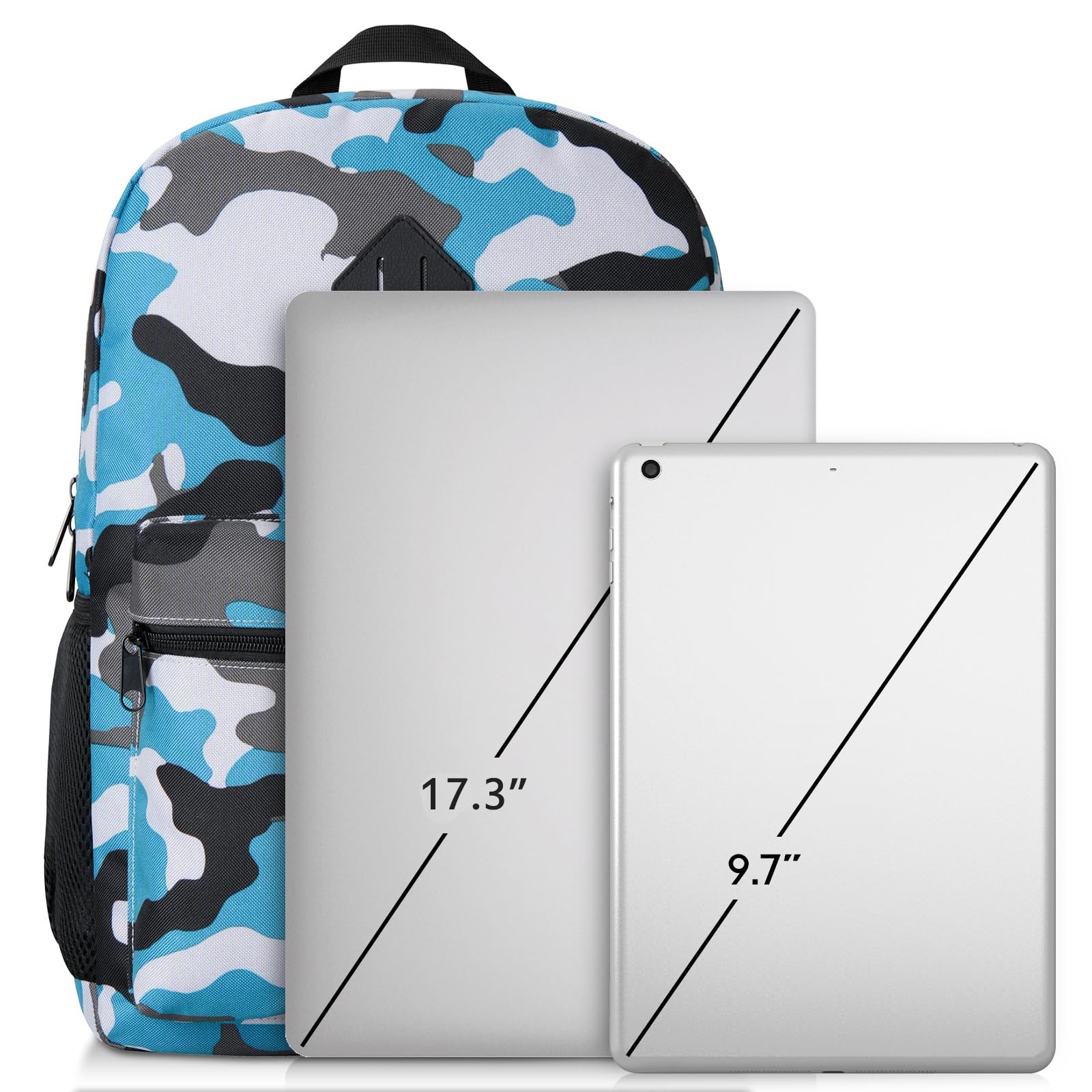 School Backpack 17.3 Inch Bookbag Men Teen Boy USB Charging Port College
