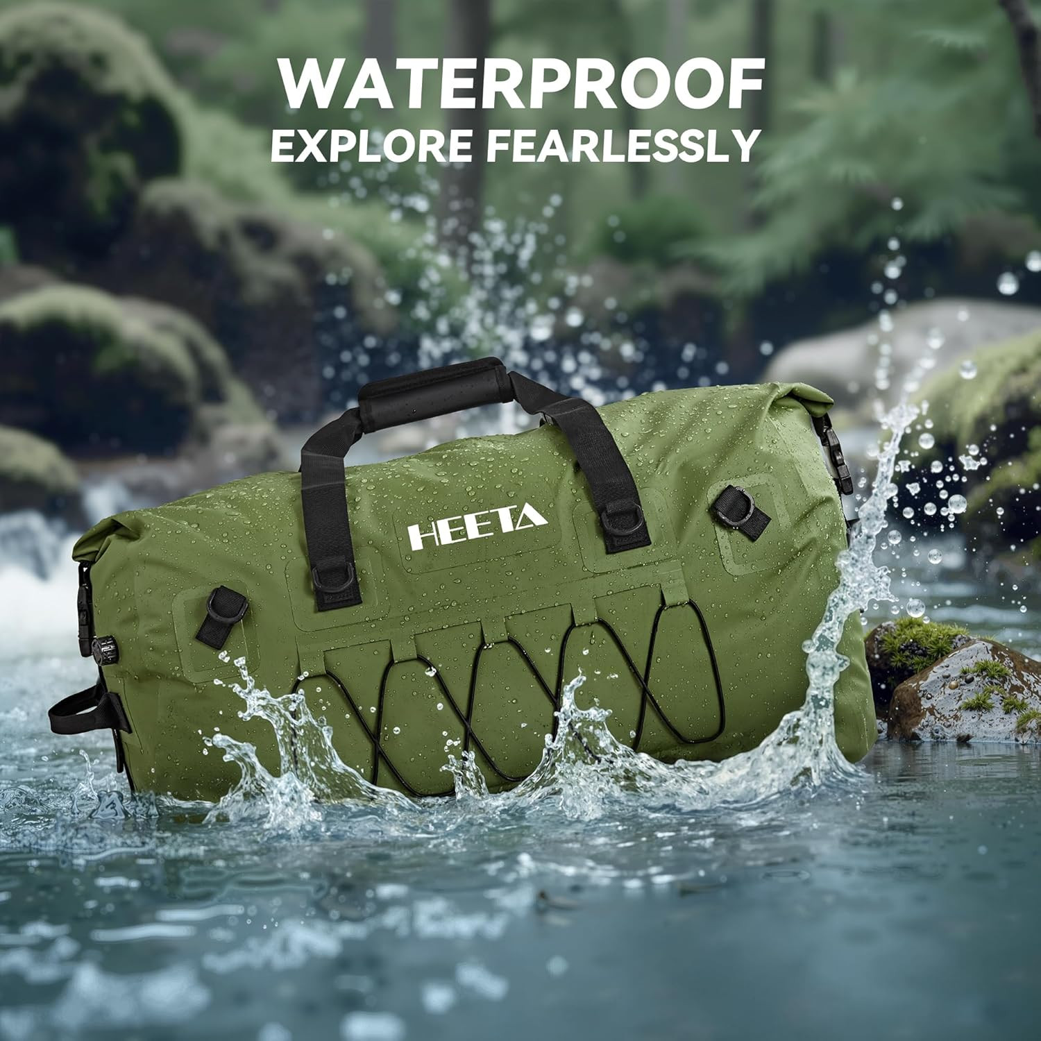 Waterproof Duffel Bag Motorcycle Dry Bag Backpack, 60L/80L Extra Large Rolltop T