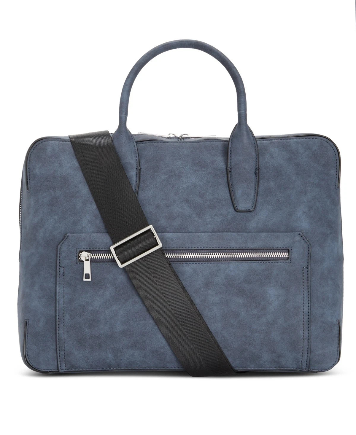ALFANI Briefcase Blue Faux Nubuck Leather Messenger Bag Laptop Crossbody