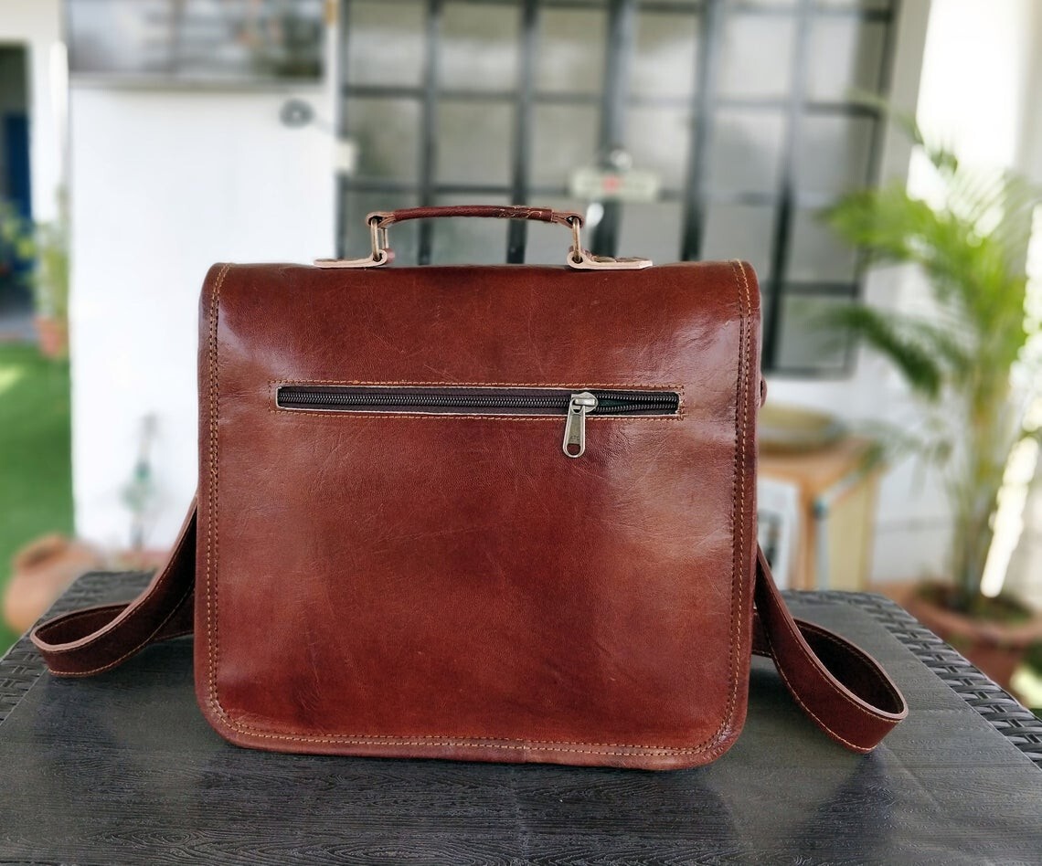 Genuine Leather Vintage Laptop Briefcase Messenger Shoulder Satchel Bag