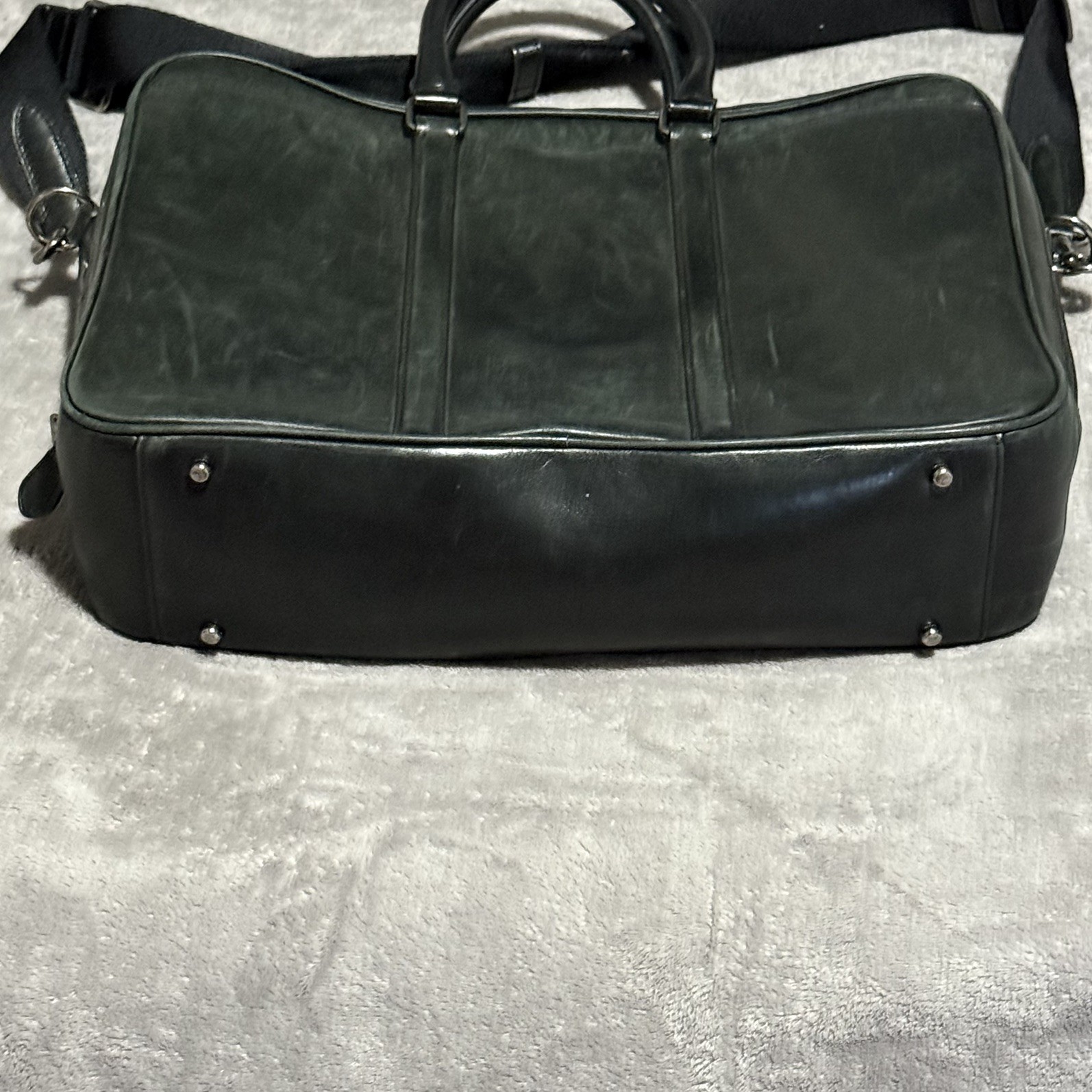 Coach Metropolitan Double Zip Business Briefcase Black with Strap Laptop