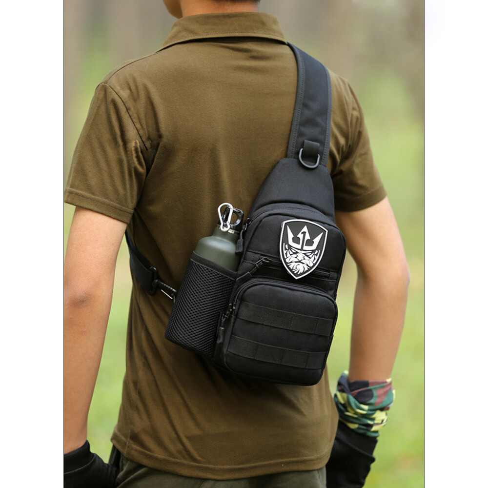 Men’s Bag Tactical Sling Backpack Waterproof Shoulder Bag Water Bottle Bag Pack