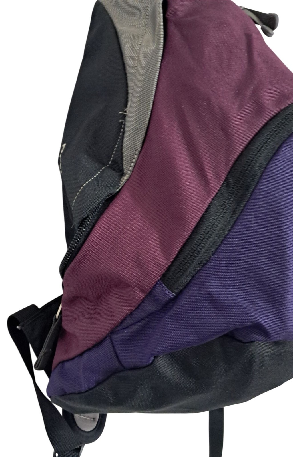 The North Face Backpack Unisex Small Purple Grey Black Daypack Colorblock Zip