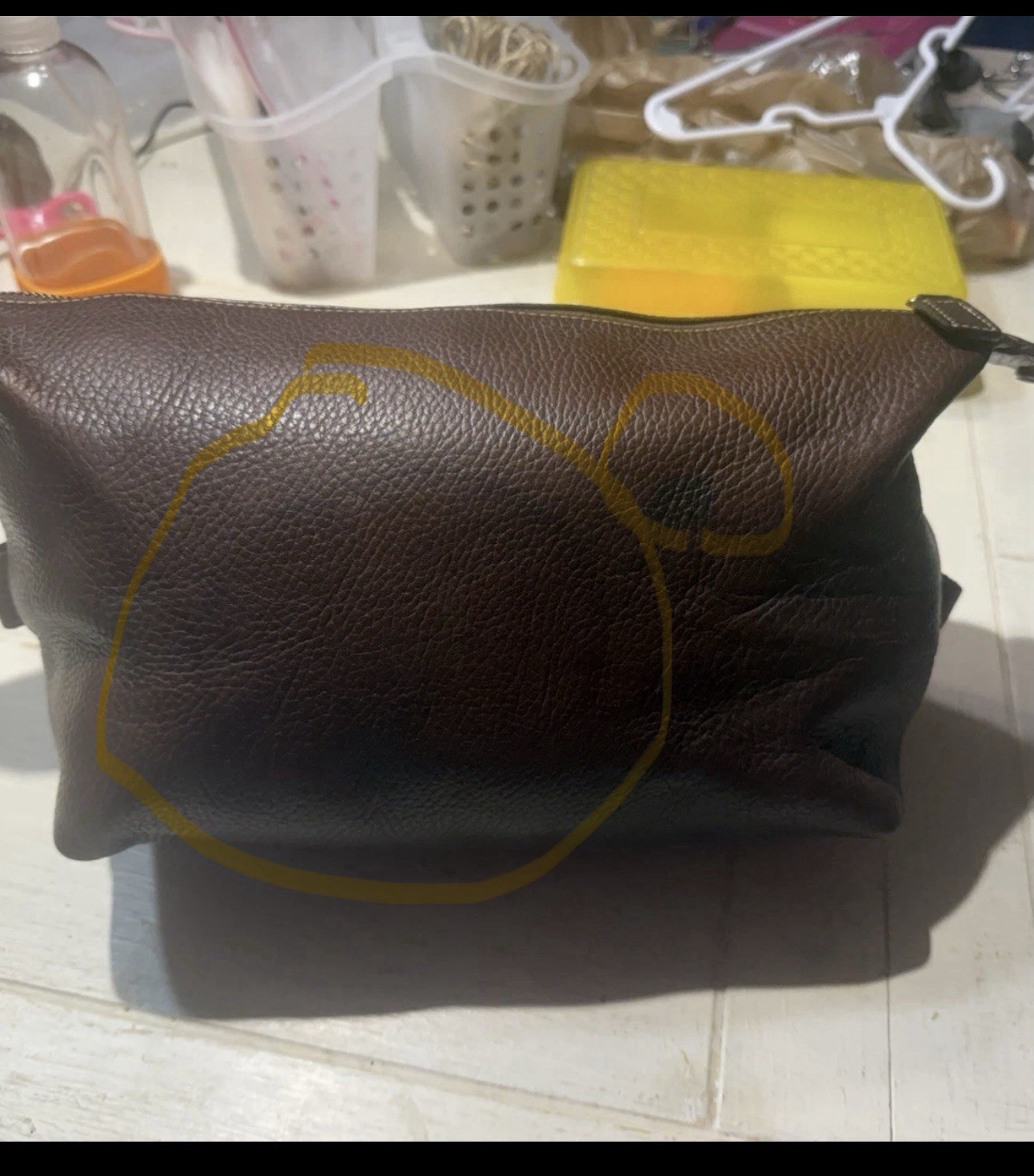 Mulberry Leather Toiletry Bag / Dopp kit Used