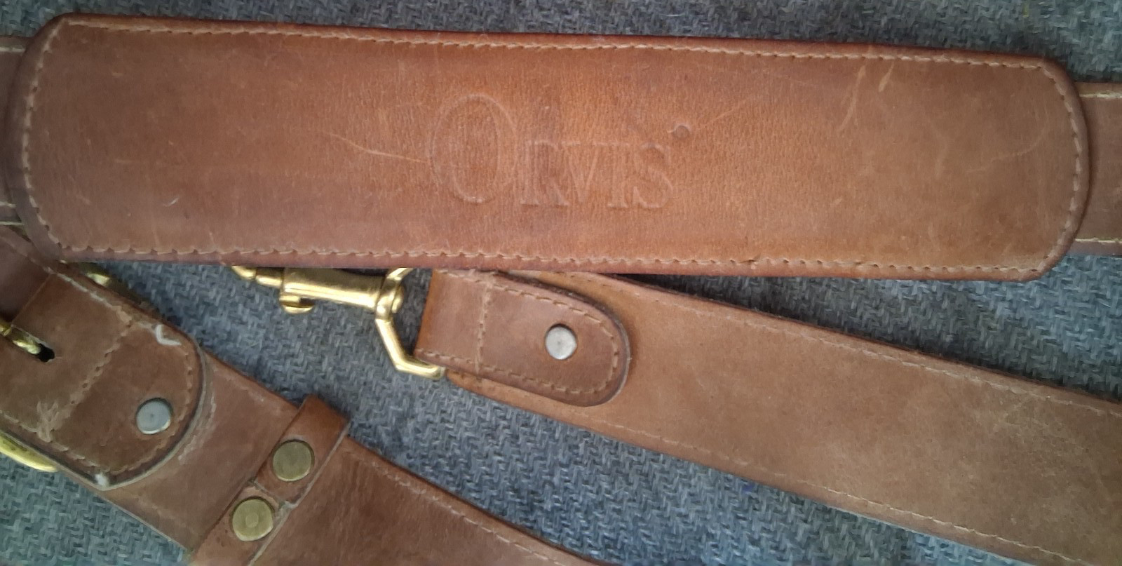 Orvis Briefcase Satchel Bag Brown Leather Vintage Gokey Style