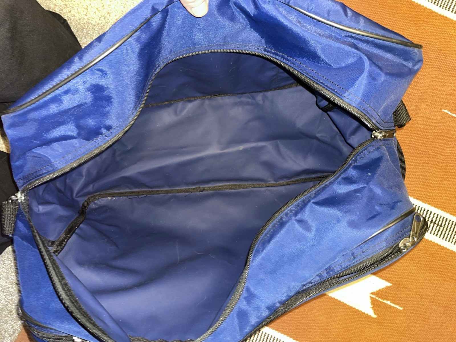 Nike Gym Duffel Bag Vintage 80s 90s Blue White Large Vermont Soccer League