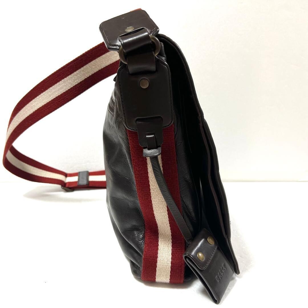 BALLY Trainspotting Brown Leather Messenger Bag Crossbody Adjustable Strap