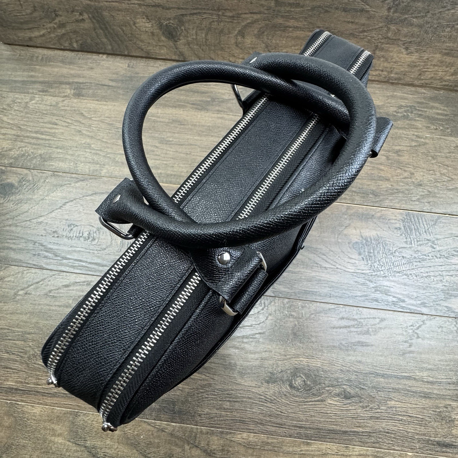 American Airlines x Cole Haan Brief Bag Black Pebbled Leather Laptop Case-READ