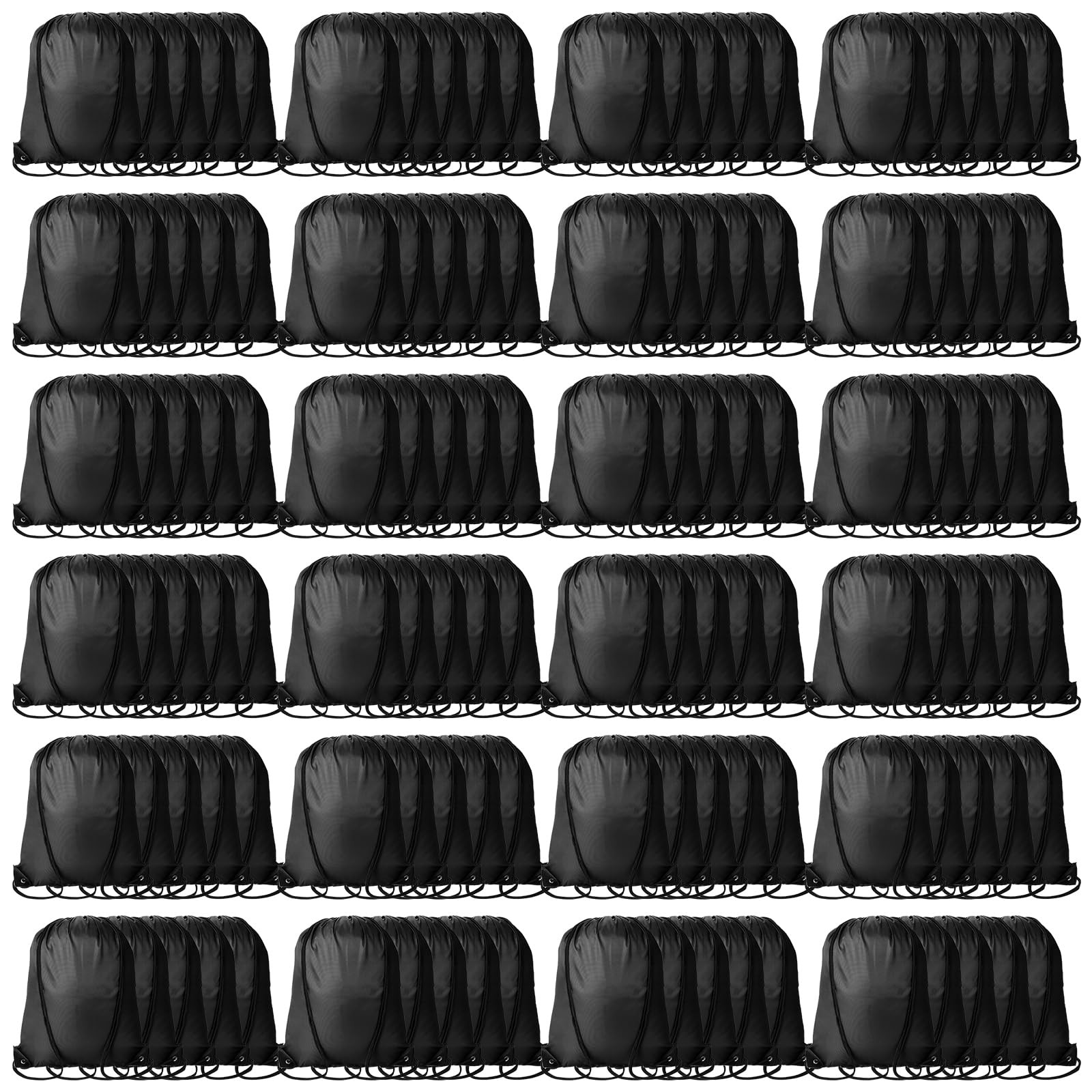 120Pcs Black Drawstring Backpacks Bulk String Bag Cinch Sack Pack Storage Kna…
