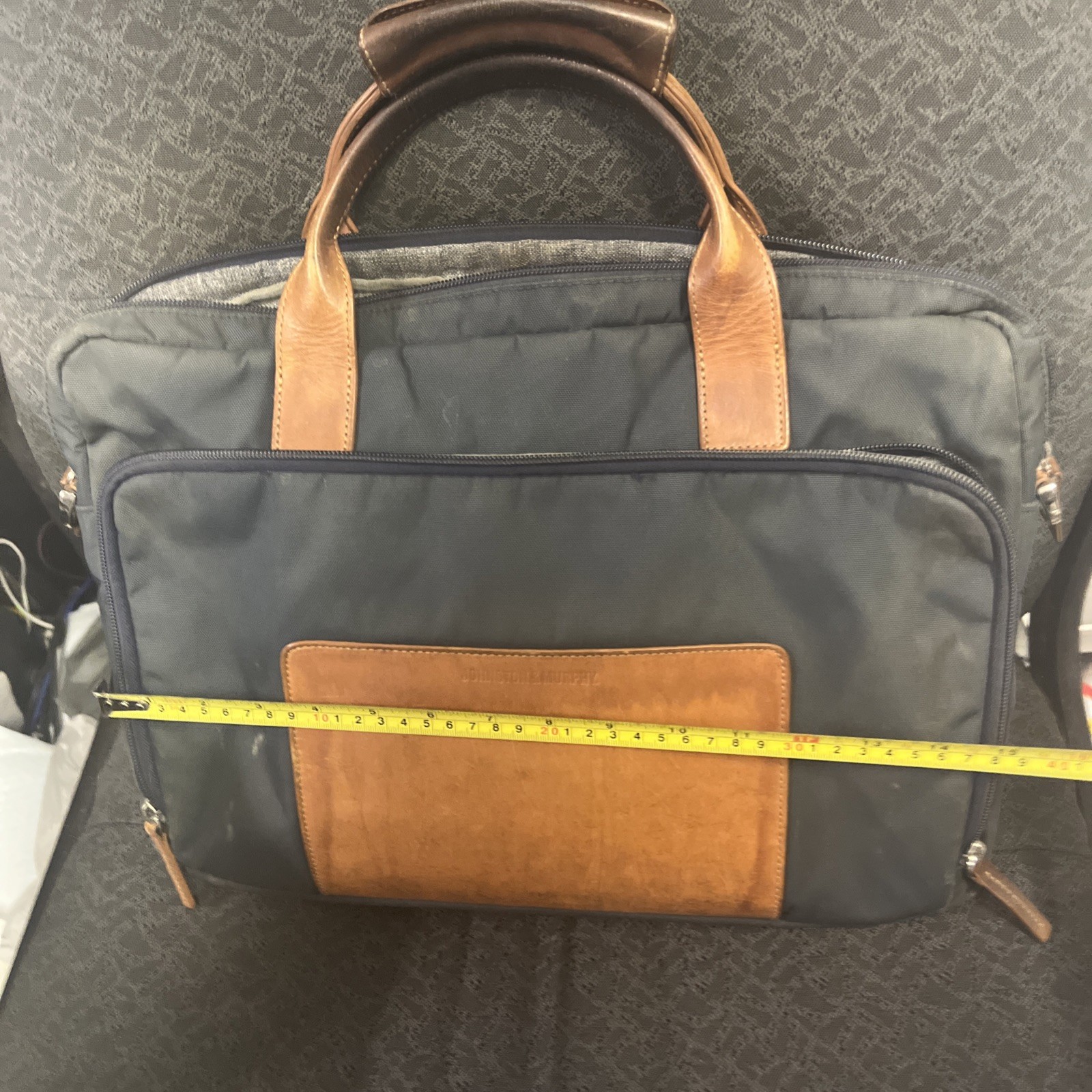 Johnson and Murphy leather and ballistic fabric briefcase