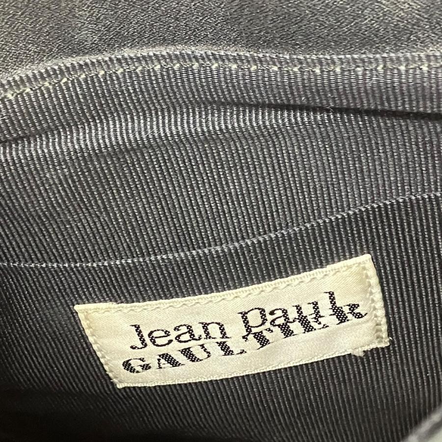 Jean Paul Gaultier Black Canvas Shoulder Bag Mens 21cm x 28cm Auth