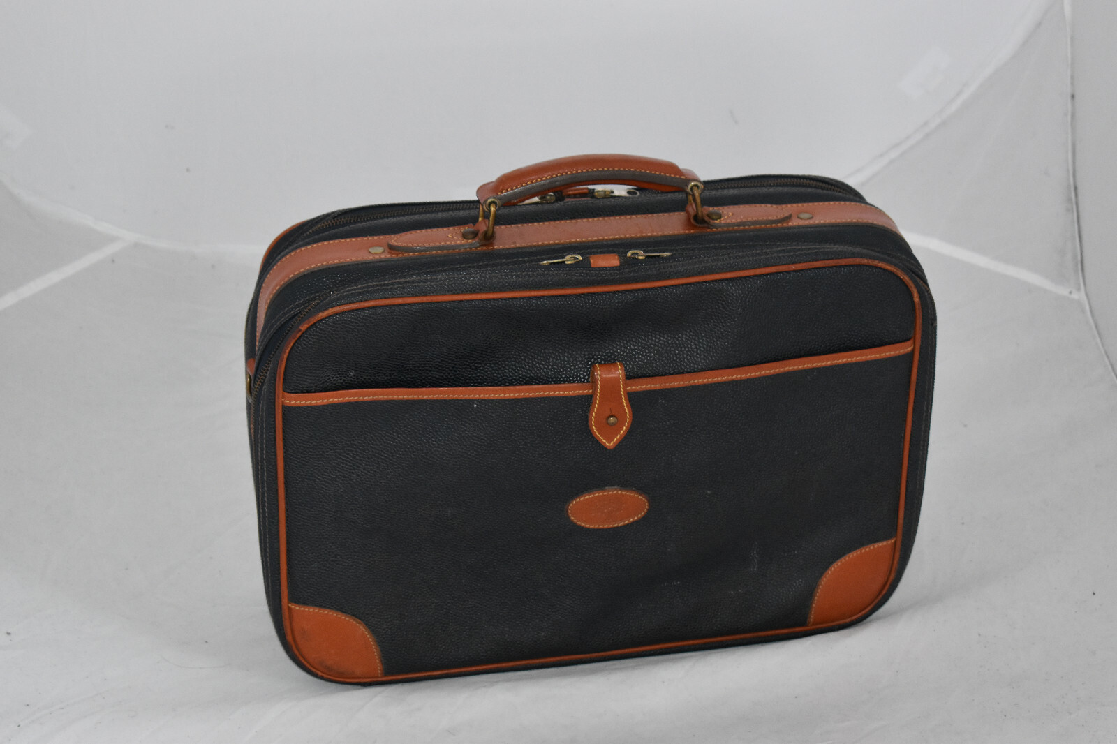 Mulberry Blue Scotchgrain Leather Satchel Briefcase Holdall Weekend Bag Unisex