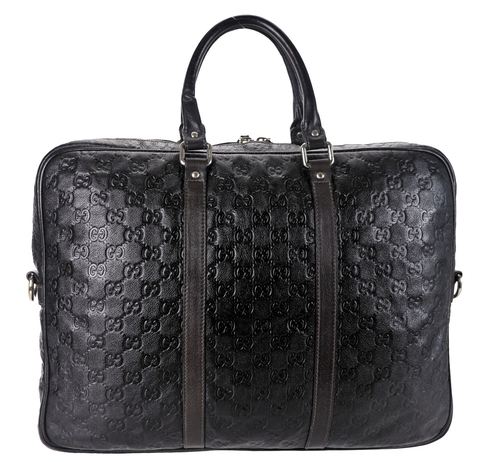 Authentic GUCCI Guccissima GG Leather Laptop Briefcase Business Bag Italy Unisex