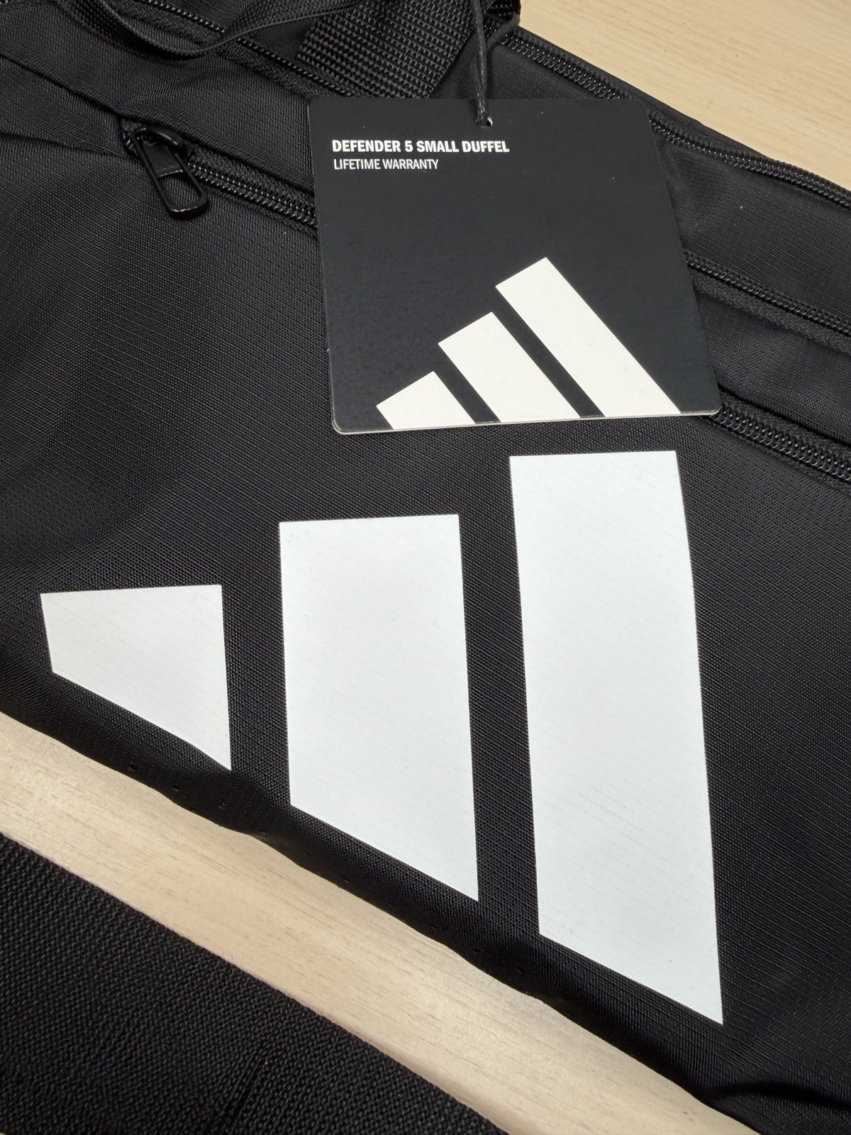 Adidas Defender 5 Small Duffel / Gym Bag Black/White 17″x 11.5″x 11.75″