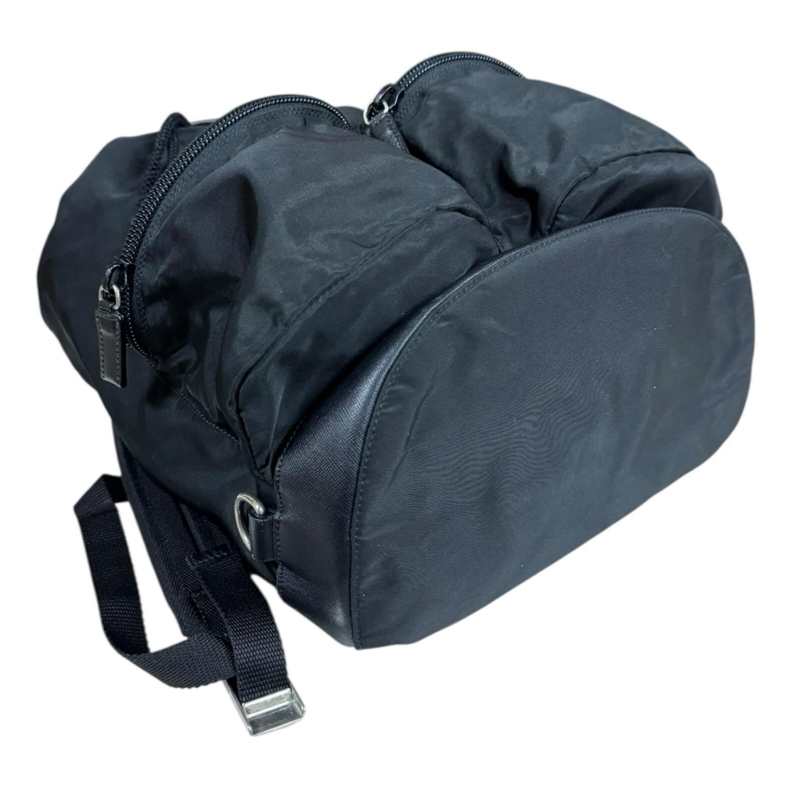 Prada Nylon Backpack V164 Black Men’s Used Italy Vintage 16x28x36cm