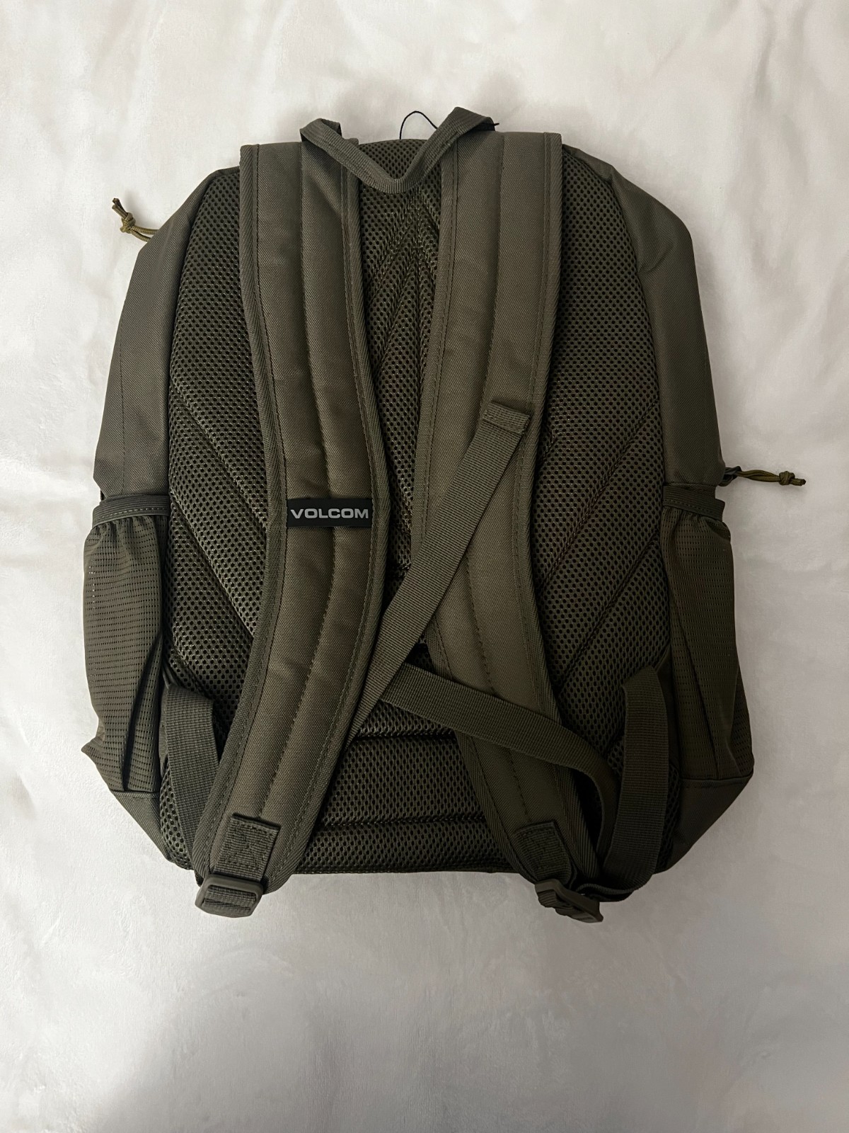 NEW! Volcom Stone Backpack School Travel Laptop Bag Olive Green / Brown Two-Tone