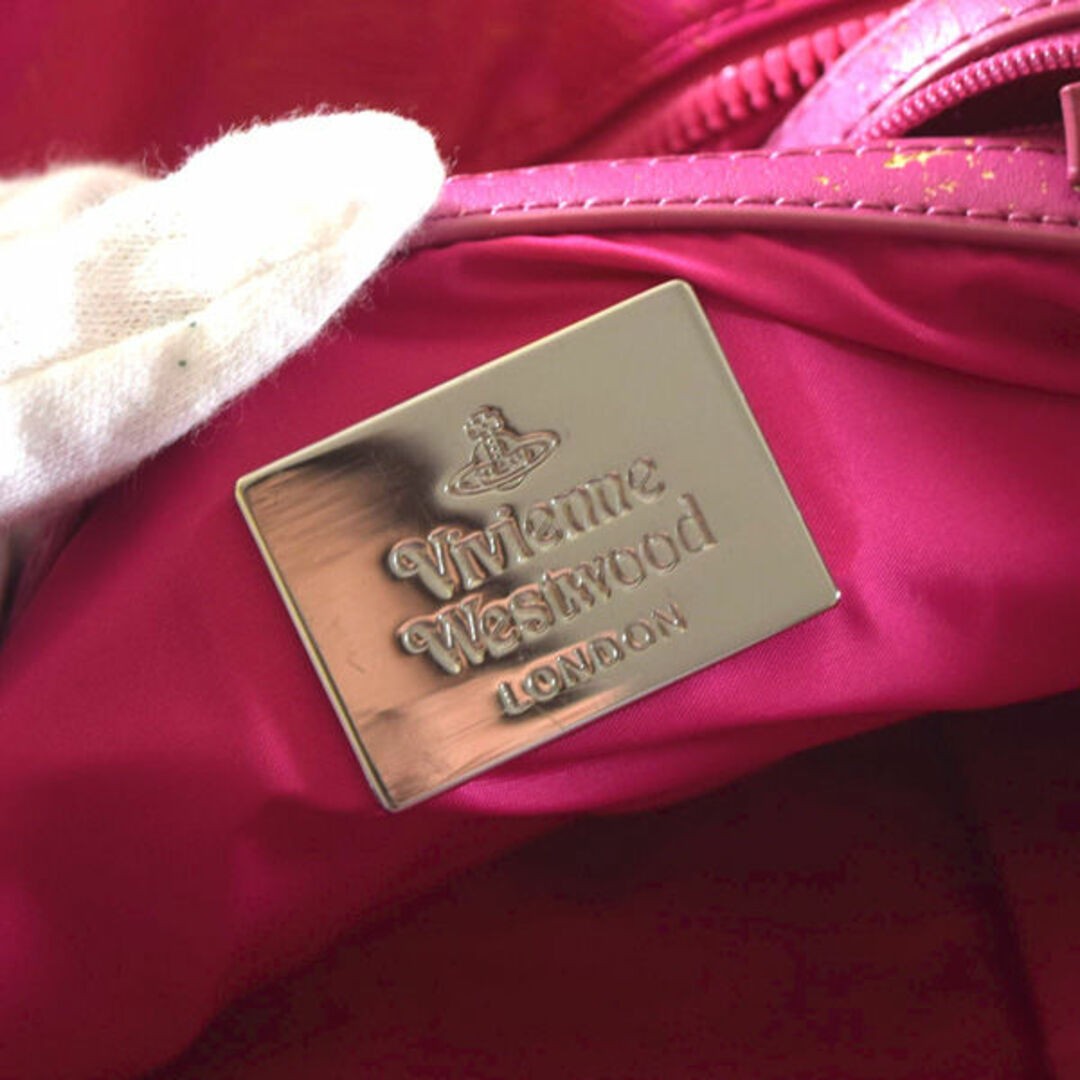 Vivienne Westwood Men’s Yasmin handbag Boston bag pink nylon canvas 36×28×17cm