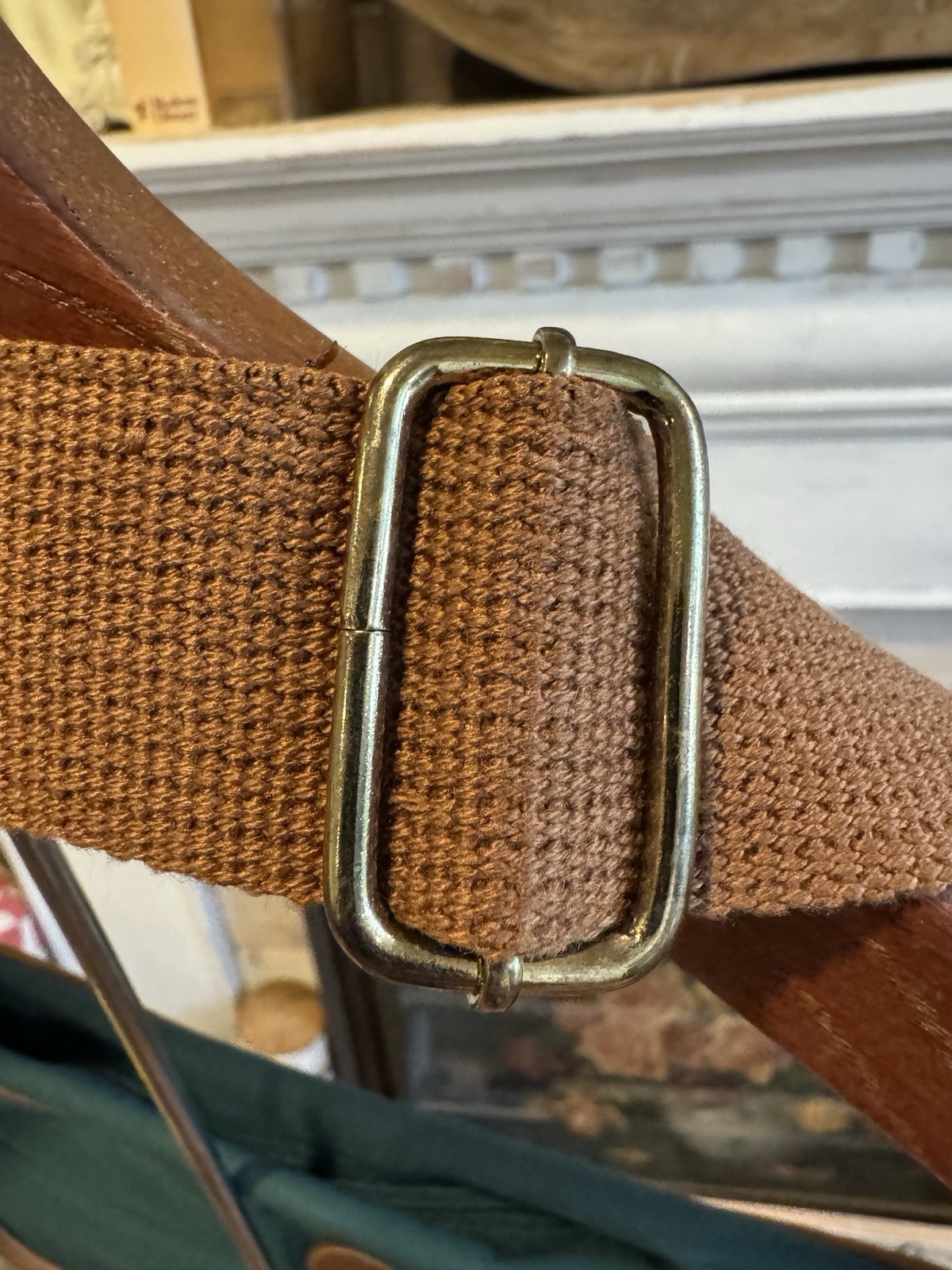 Polo Ralph Lauren Green/Brown Messenger Bag Buckle Zip Pockets Adjustable Strap