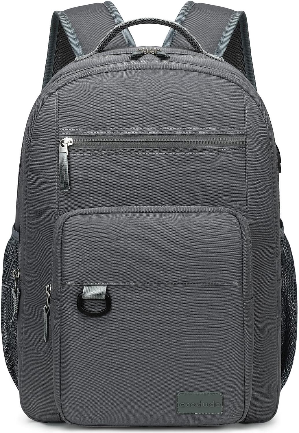 Unisex Grey Classic Backpack /USB Charging Port NIP Will Hold Laptop up to 15”
