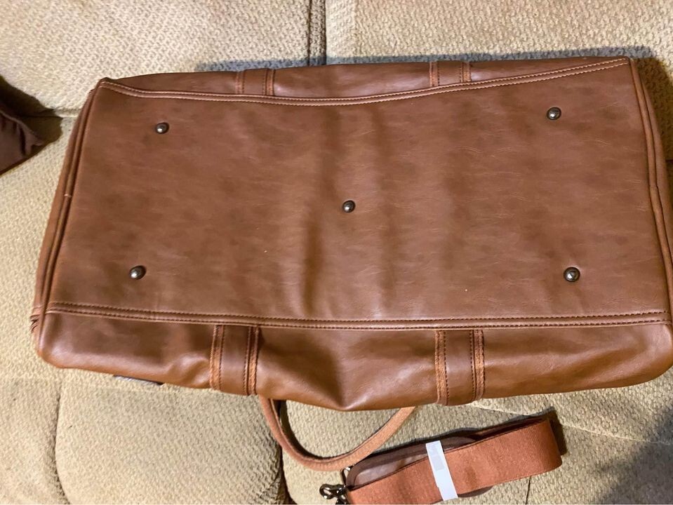 Seyfocnia DUFFLE BAG Carry On Travel Men Women Brown Travel Duffle Bag NEW