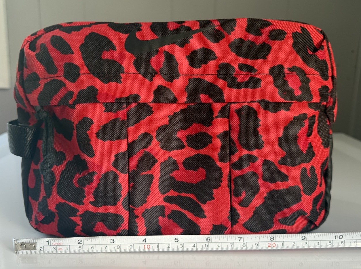 Authentic *NIKE* Toiletry Utility 9L Bag *Leopard Print Red Black* NWOT!