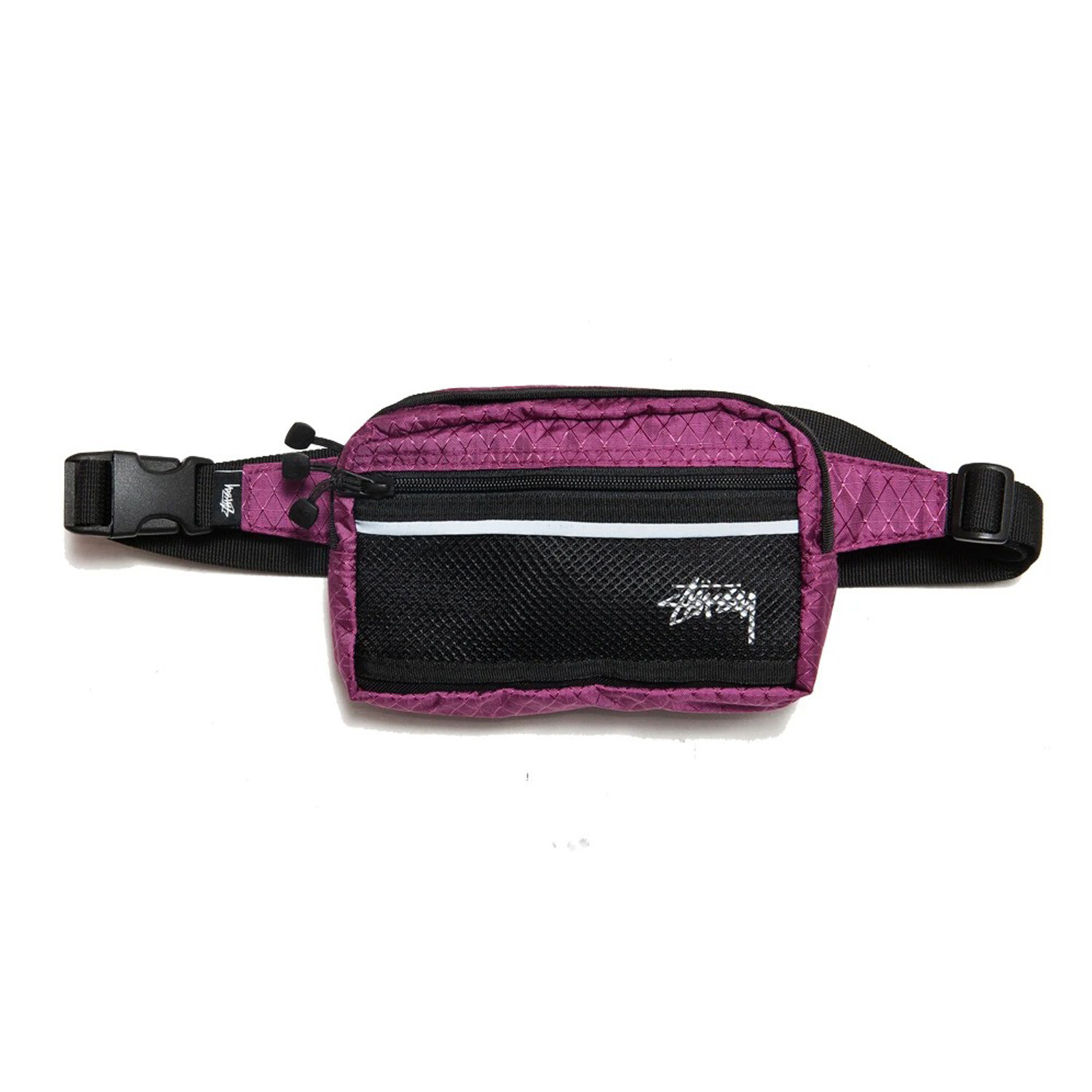 Stussy – Diamond Ripstop Waist Bag – Berry
