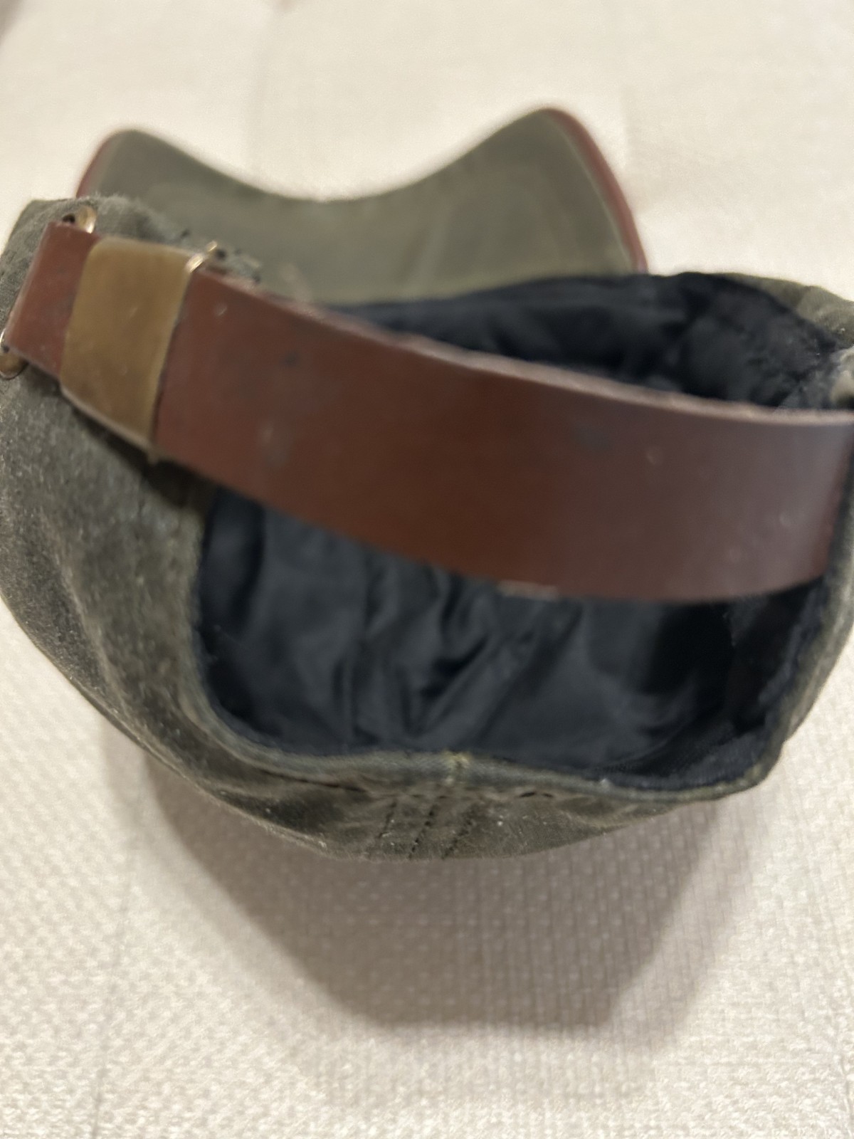 Genuine Leather Shoulder Sling Bag for Men Dk Brown W/Matching Hat NEW