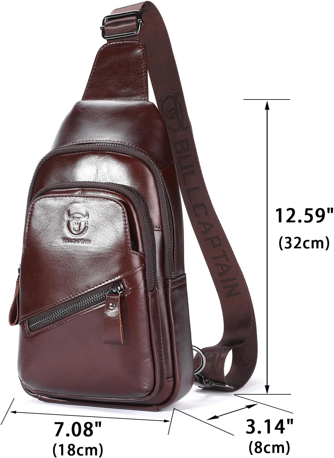 Adjustable Genuine Leather Sling Bag for Men – Perfect for Travel & Leisure