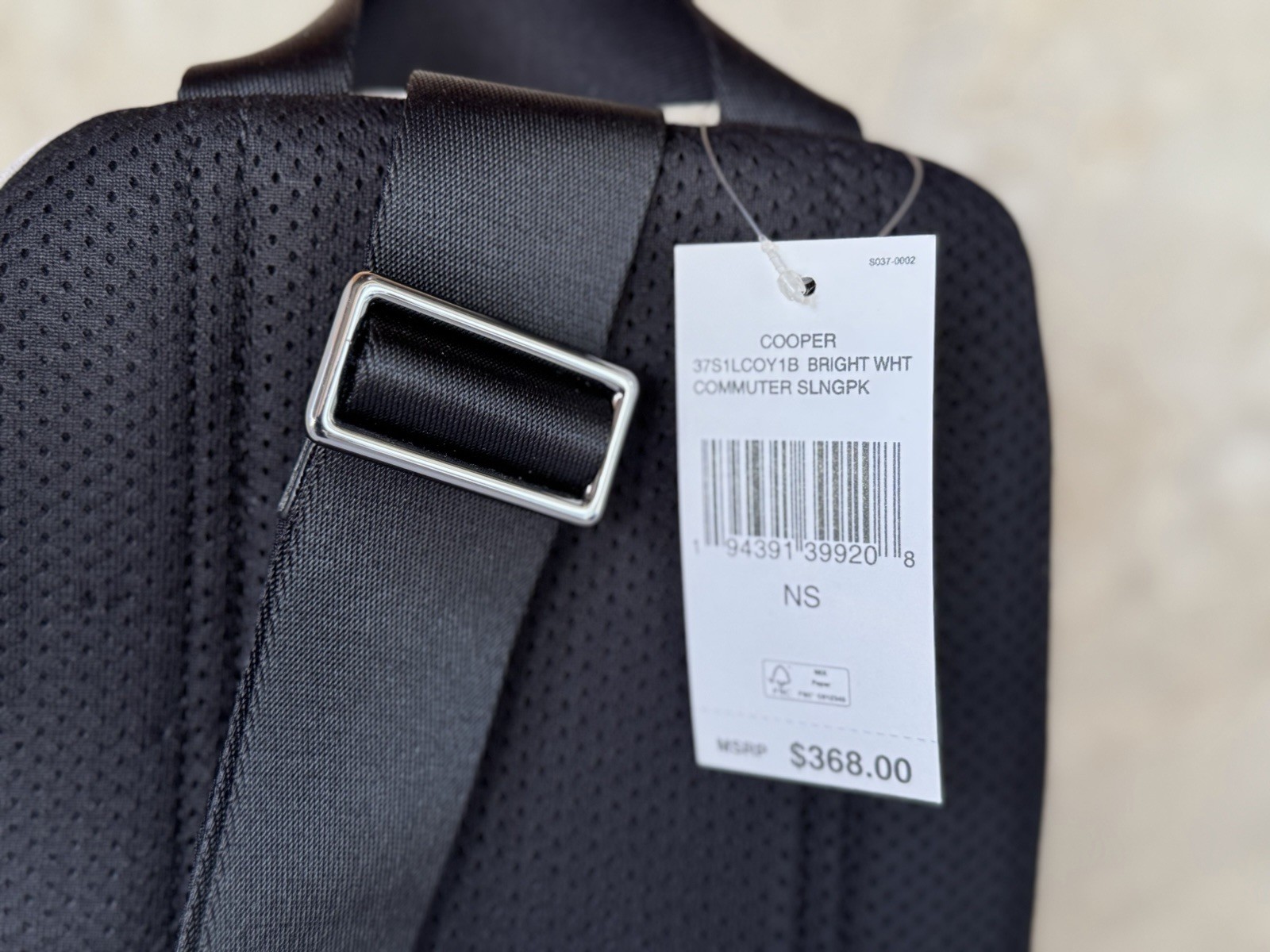 Michael Kors Cooper Commuter Sling Pack Backpack MK Bright White/Black