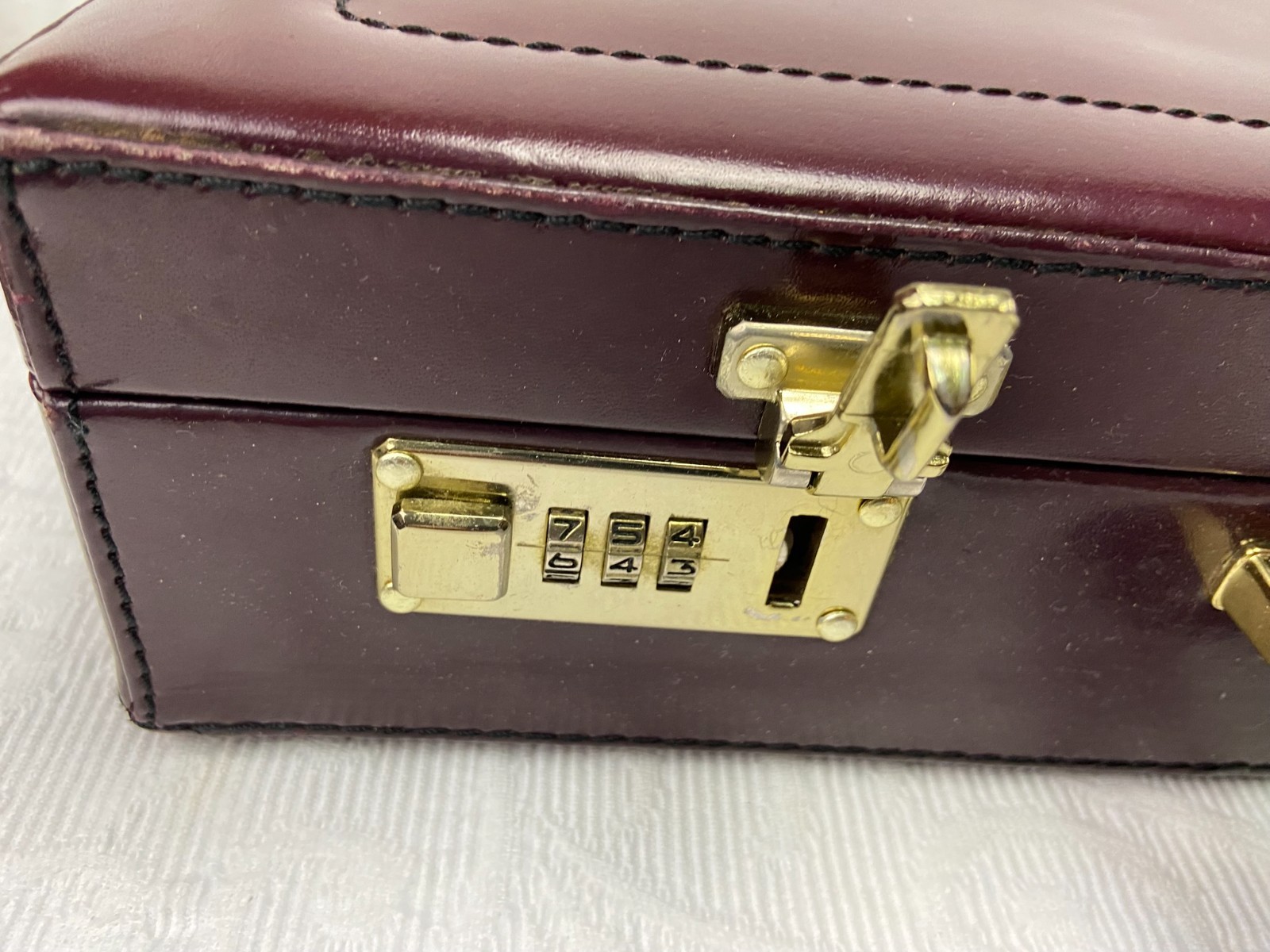 Top Grain Genuine Leather Red Briefcase Attache Document Case