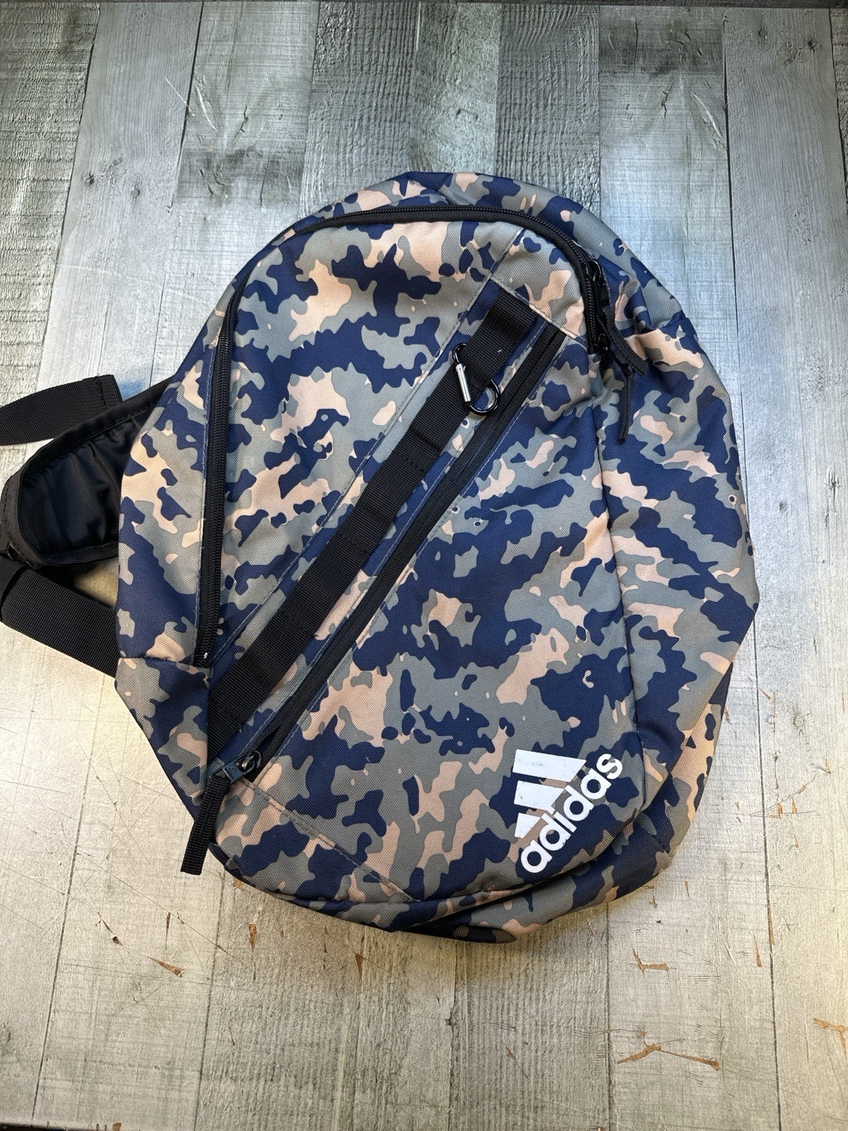 Adidas Prime Sling Single Strap Crossbody Backpack Camo Crew Navy Beige New