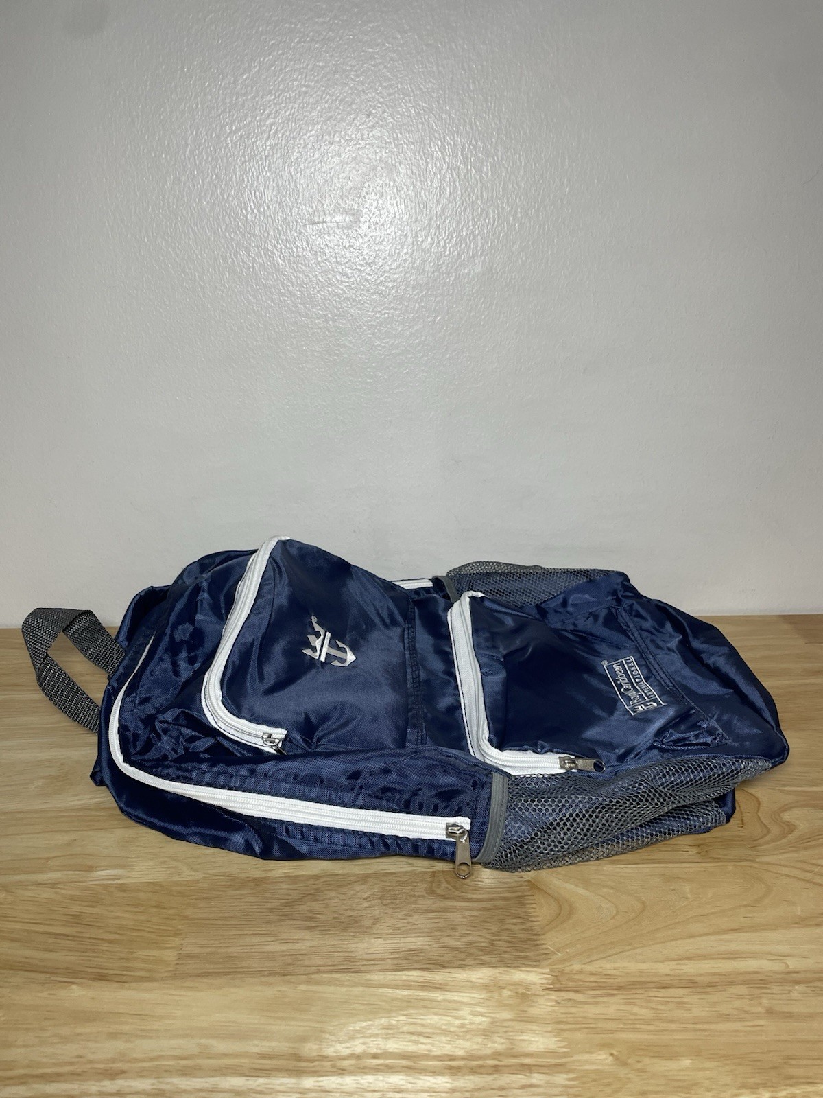 Royal Caribbean International Backpack / Book Bag – Blue & White With Key Chain