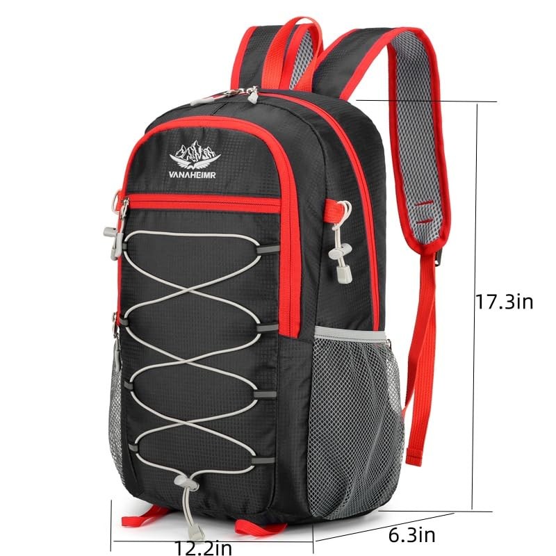 Foldable Lightweight Hiking Backpack Camping Cycling Travel Sports Black Nylon