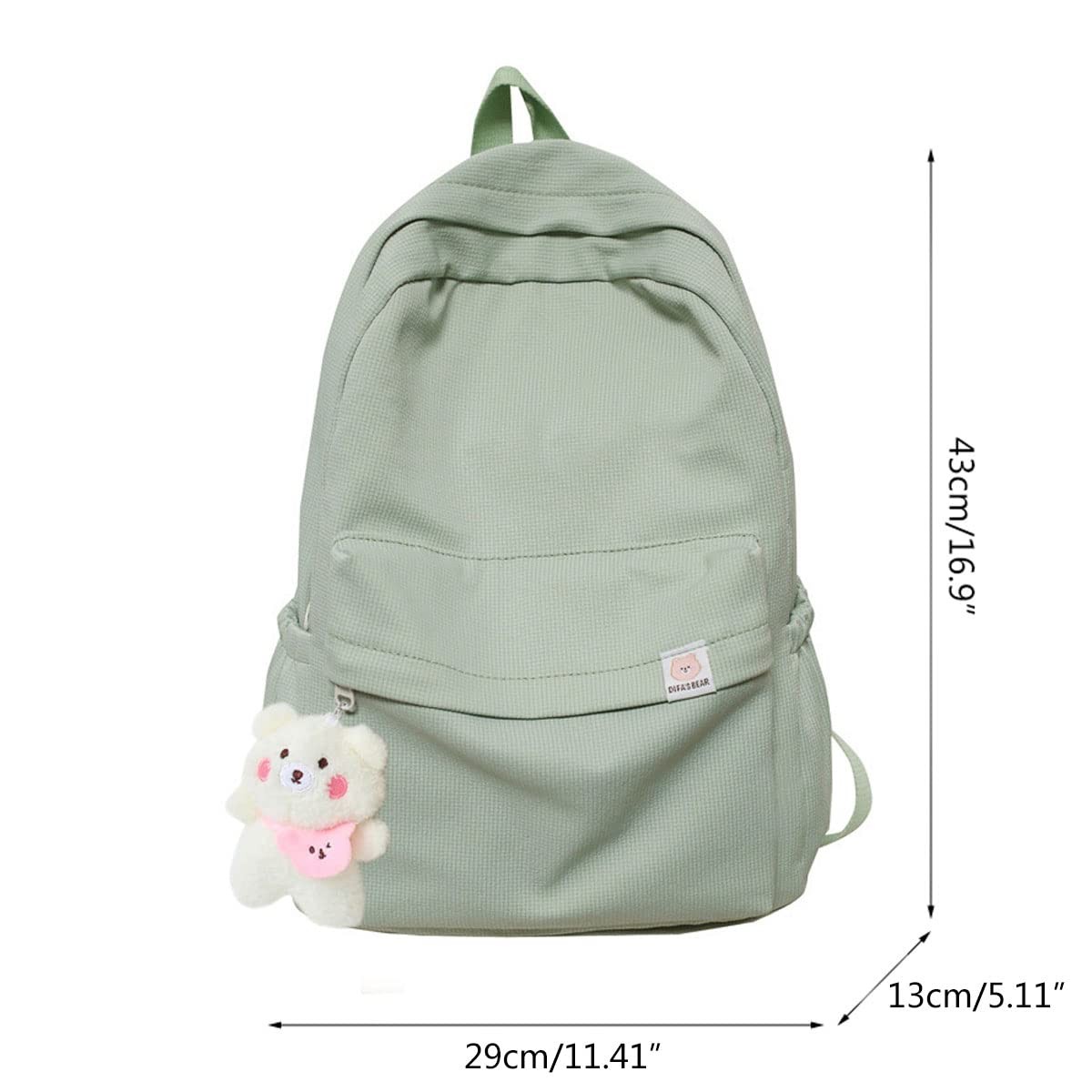 Solid Color Aesthetic Cute Backpack School Supplies Laptop Bag For Teens
