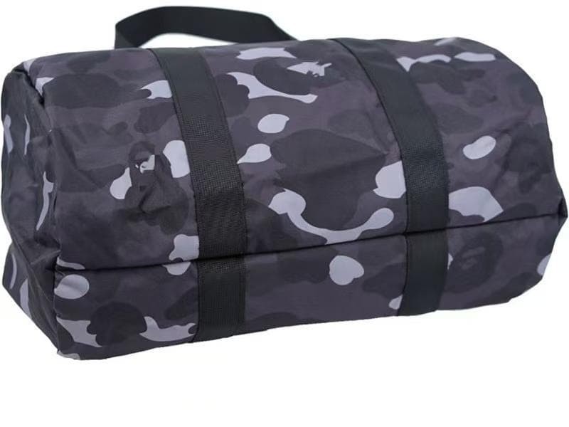 A Bathing Ape 2022 Spring Collection Black Camo Big Duffle Bag Boston Bag BAPE