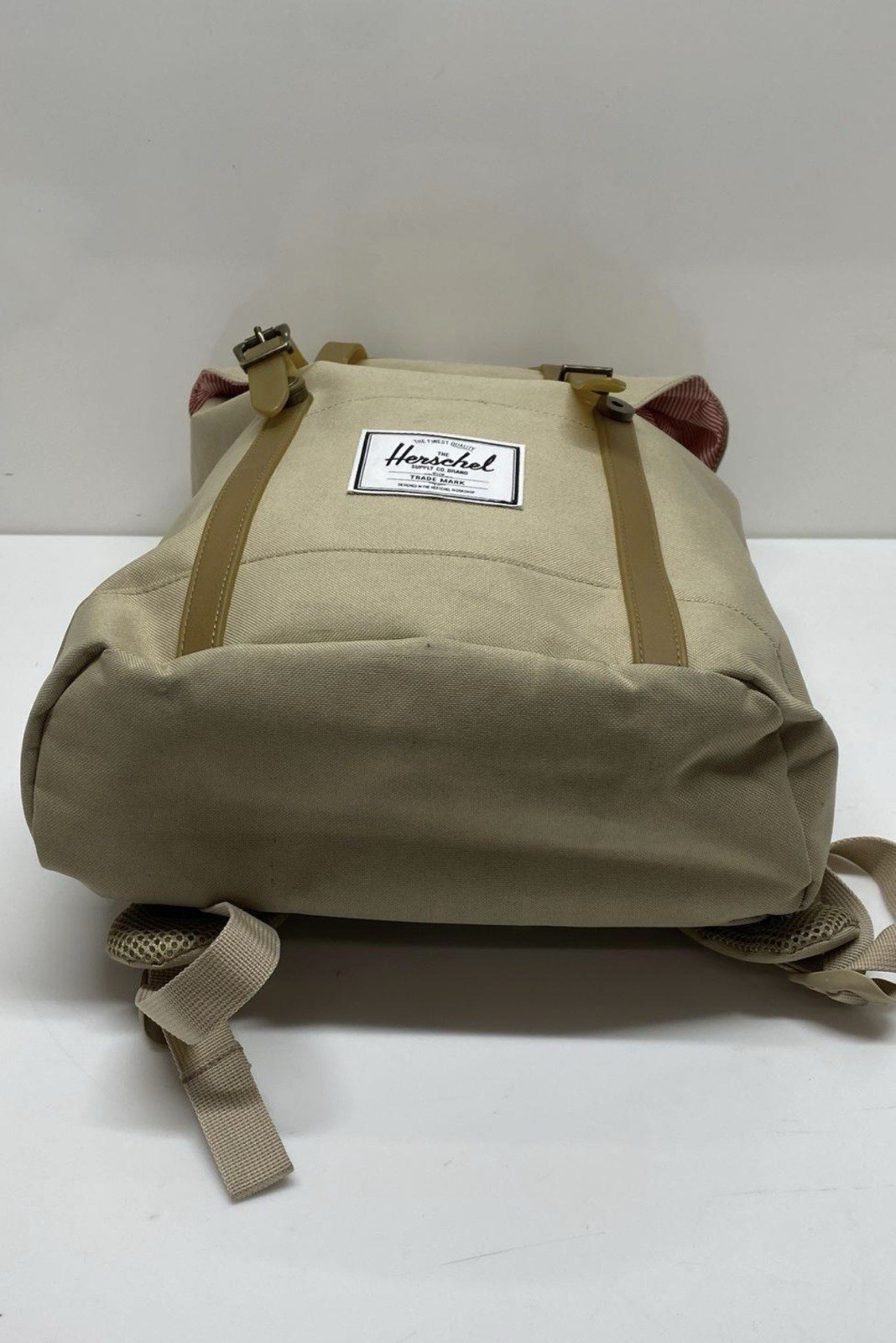 Herschel Supply Co Retreat Backpack Overnight Bag Beige Tan Rubber NWOT