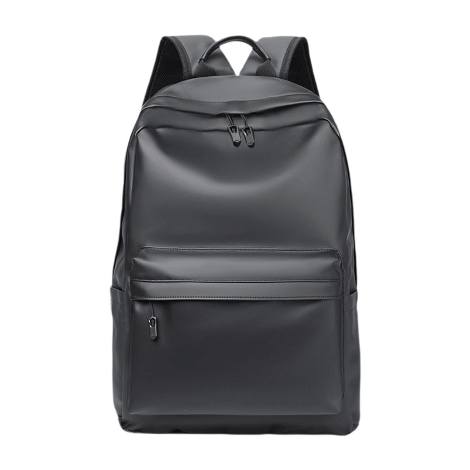 Men Pu Leather Backpack Waterproof 15.6″ Black Laptop Bag High Quality Fashion