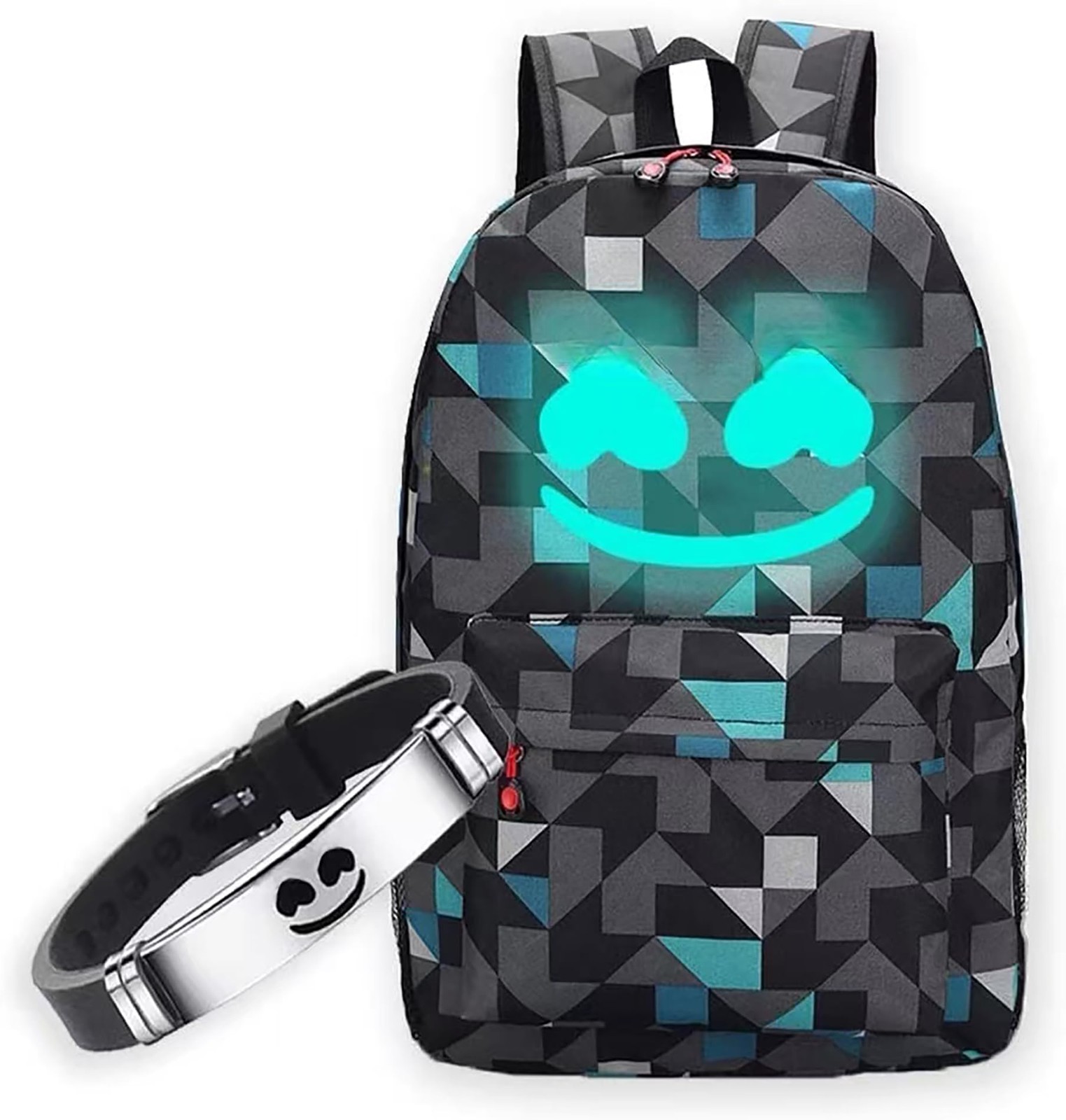 TitervctoIlluminated Smiley Backpack + DJ Music Bracelet Christmas Gift,Fashi…
