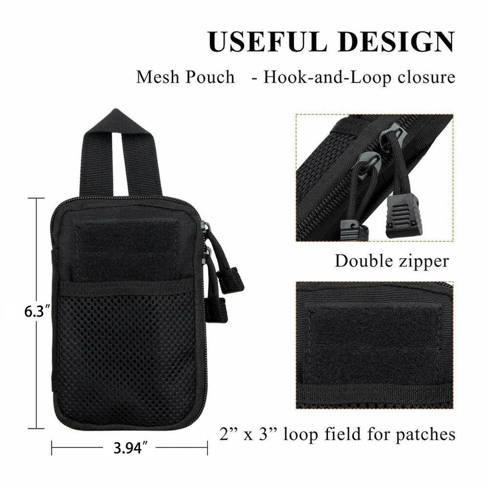 Tactical Molle Utility Bags Portable & Durable Nylon Pouch for Card Keybag Phone