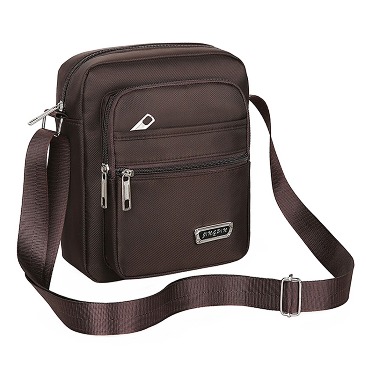 Men’s Shoulder Bag Casual Crossbody Bag Waterproof Fabric Multi Pocket Design